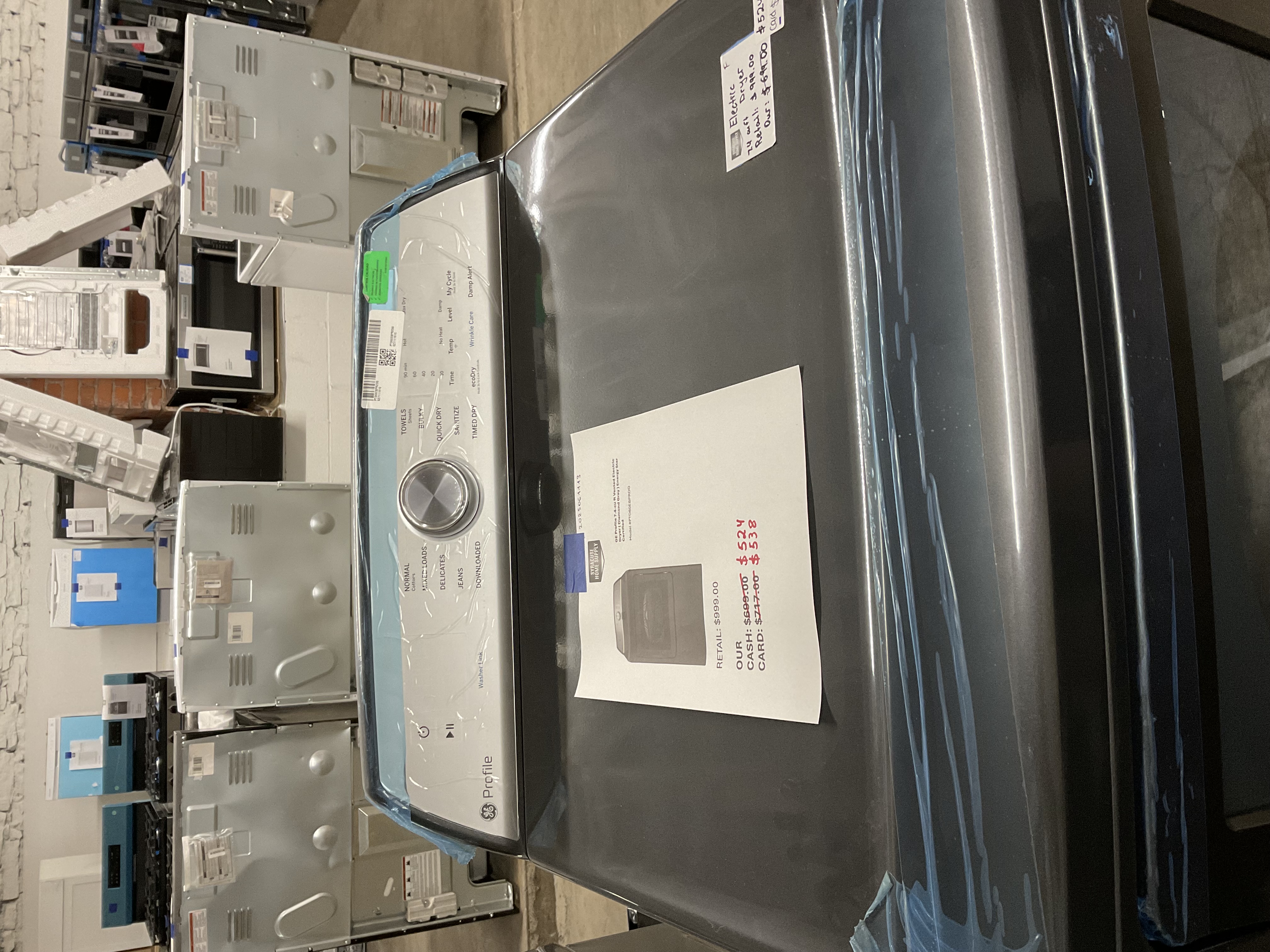 GE Profile 7.4-cu ft Vented Electric Dryer (Diamond Gray ) Energy Star Certified Model #PTD60EBPRDG 2025061113