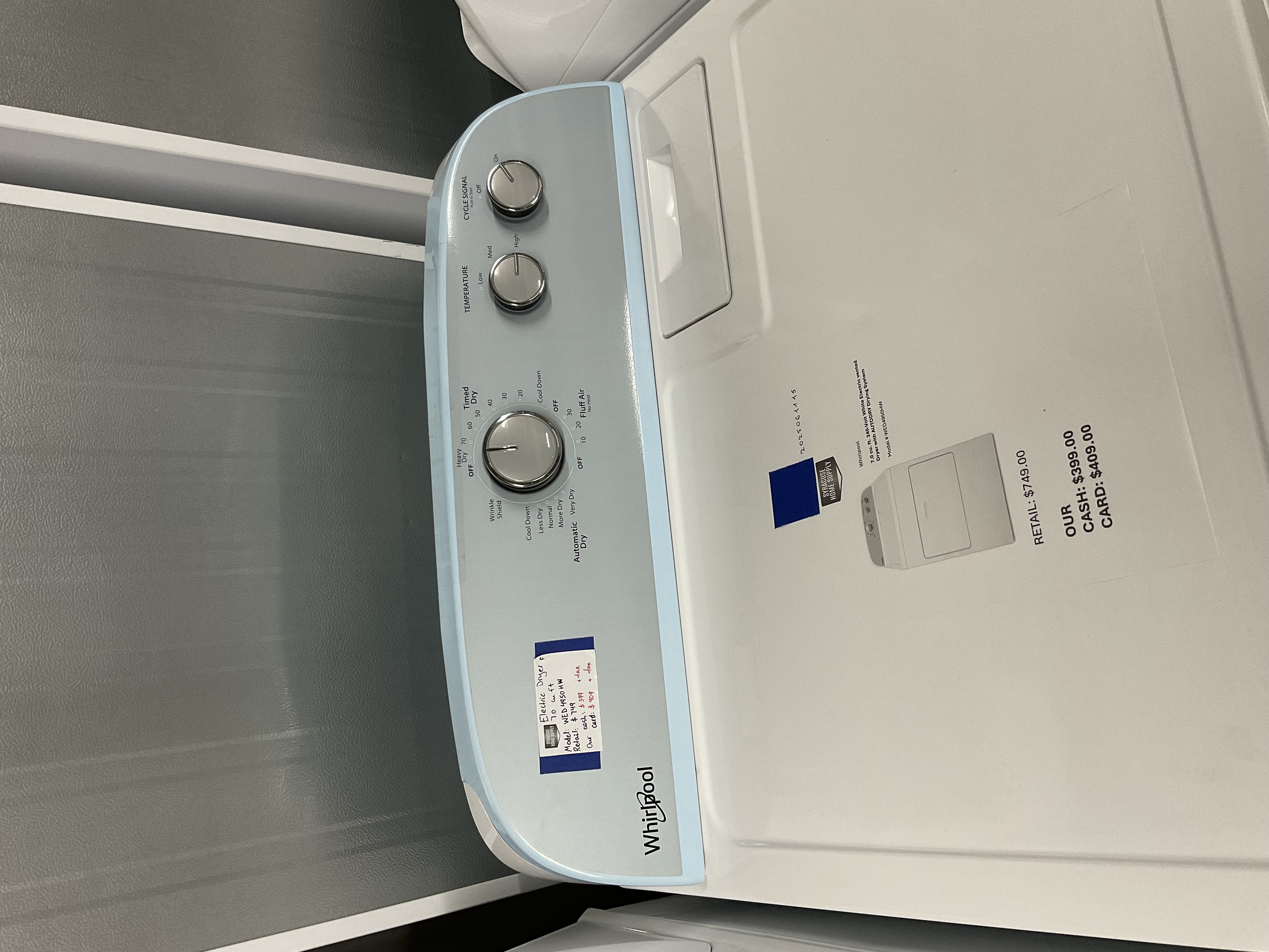 Whirlpool 7.0 cu. ft. 240-Volt White Electric vented Dryer with AUTODRY Drying System 2025061115