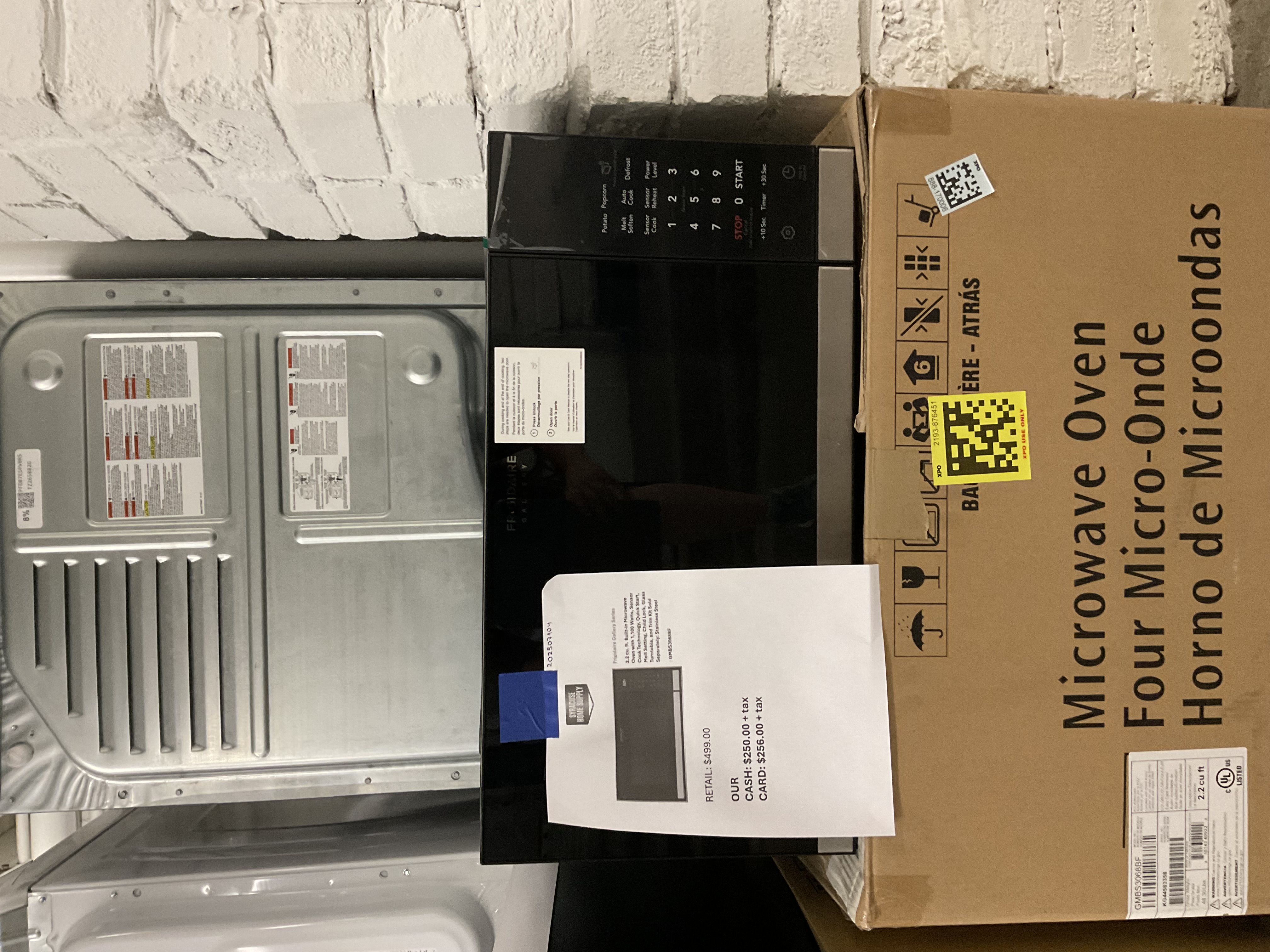 Frigidaire Gallery Series 2.2 cu. ft. Built-in Microwave Oven with 1,100 Watts, Sensor Cook Technology, Quick Start, Melt Setting, Child Lock, Glass Turntable, and Trim Kit Sold Separately: Stainless Steel 202507104