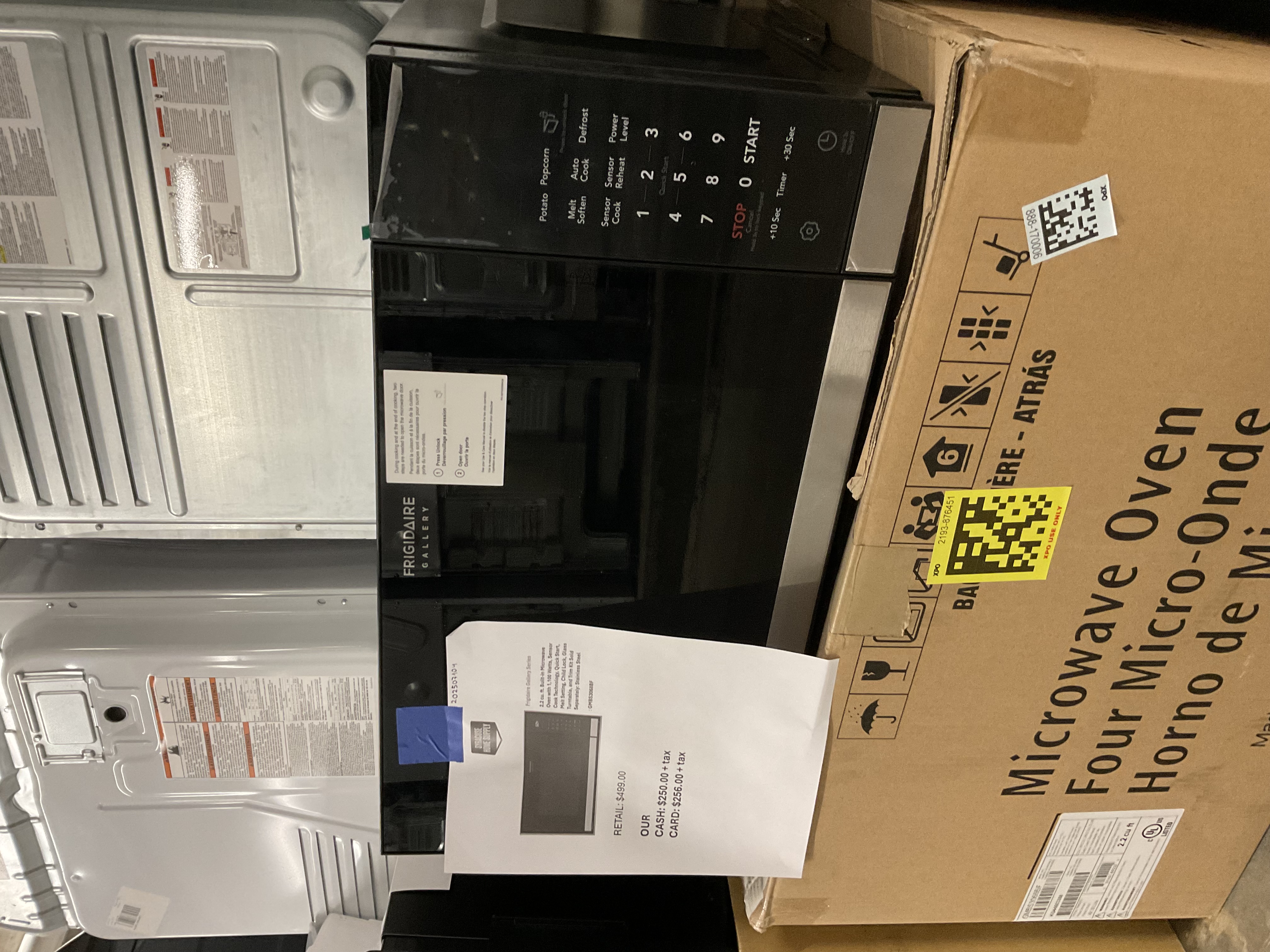 Frigidaire Gallery Series 2.2 cu. ft. Built-in Microwave Oven with 1,100 Watts, Sensor Cook Technology, Quick Start, Melt Setting, Child Lock, Glass Turntable, and Trim Kit Sold Separately: Stainless Steel 202507104