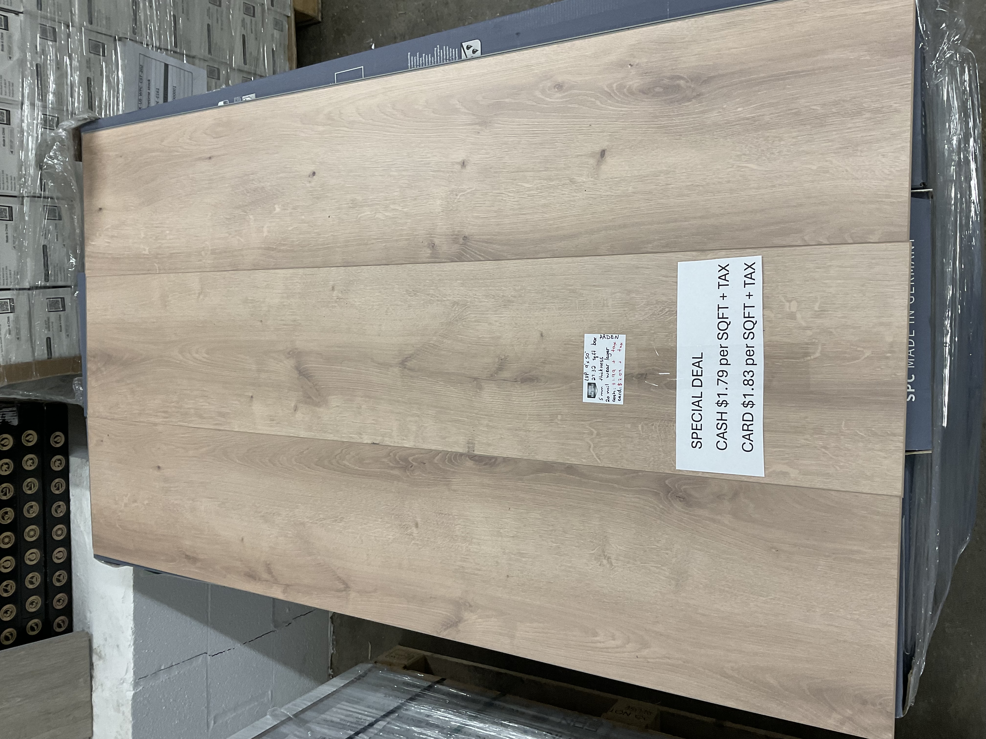 LVP SPC $1.79-SQFT 20 mil wear layer 5 mm thickness ARDEN