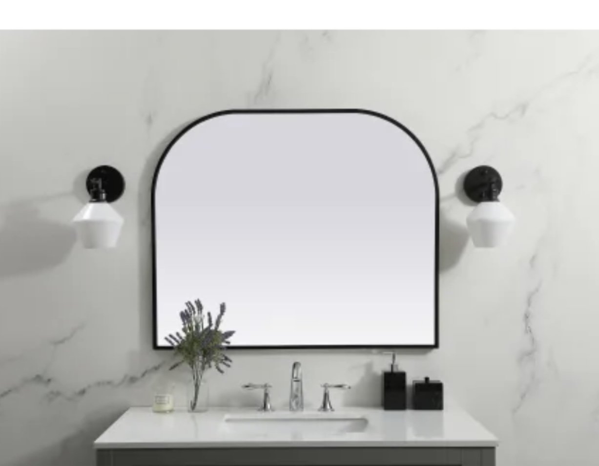 Elegant Lighting Blaire 36" W x 30" H Modern Arched Bathroom Wall Mirror