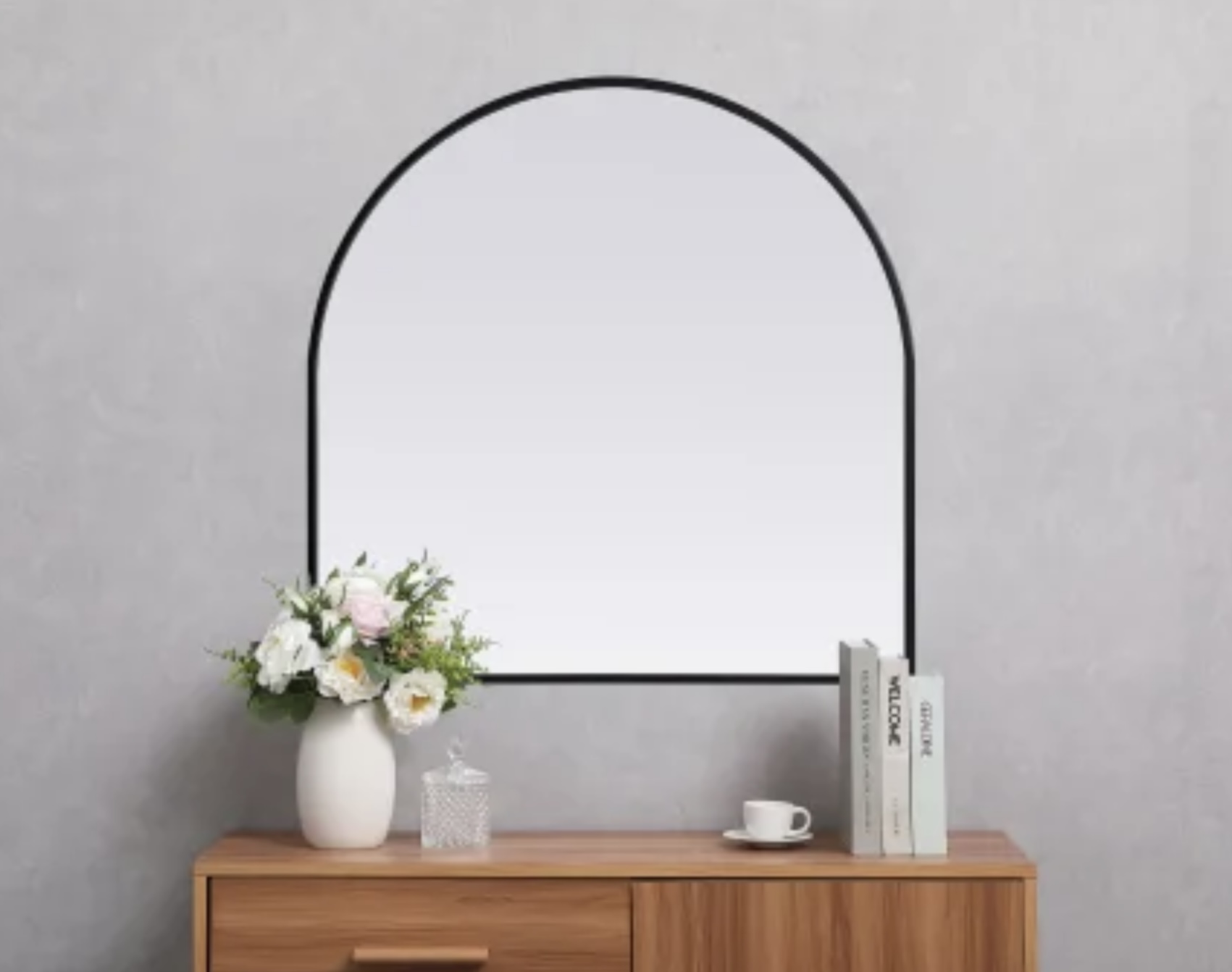  Elegant Lighting Ayra 30" Diameter Modern Arched Bathroom Wall Mirror