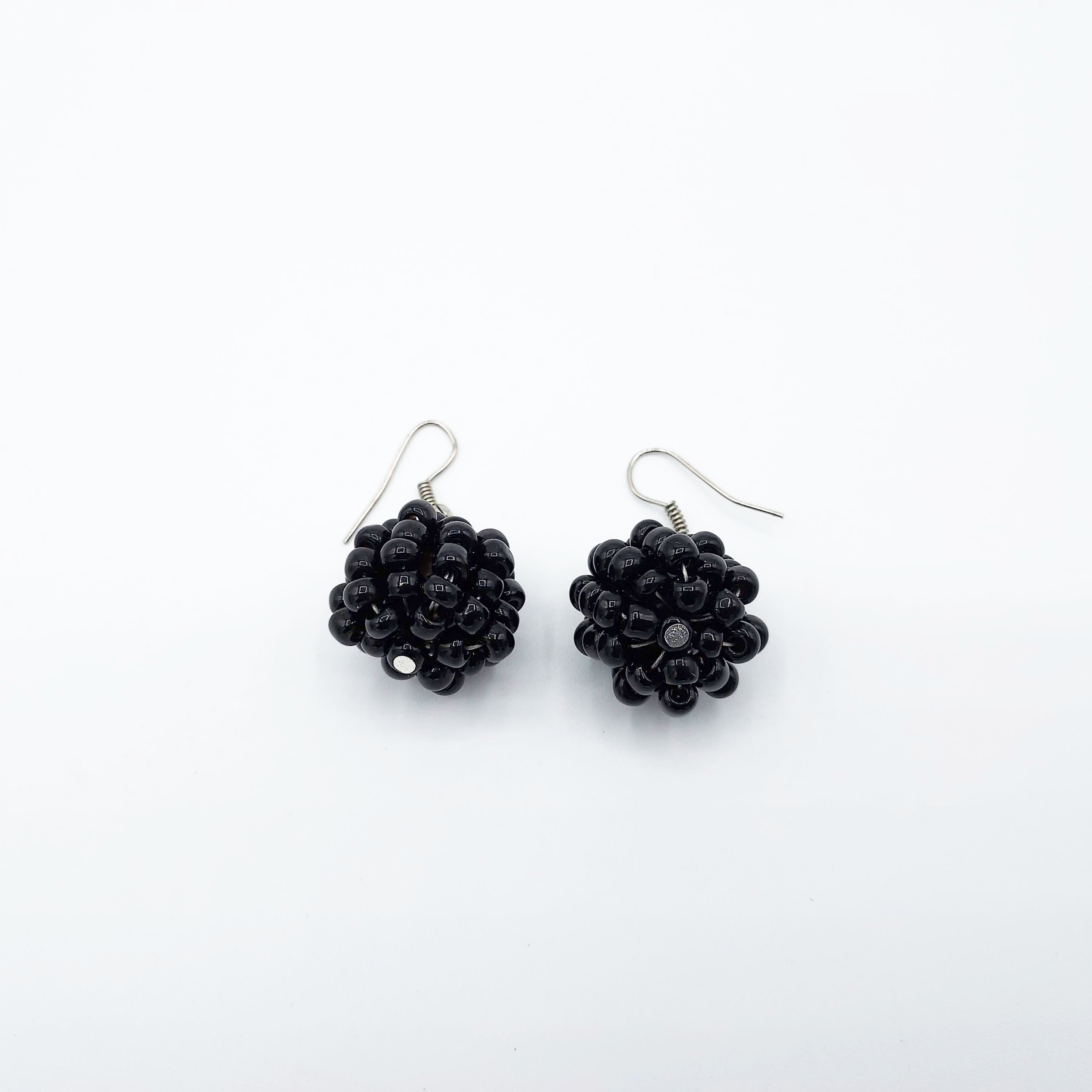 Cri Cri noir boucles d'oreilles