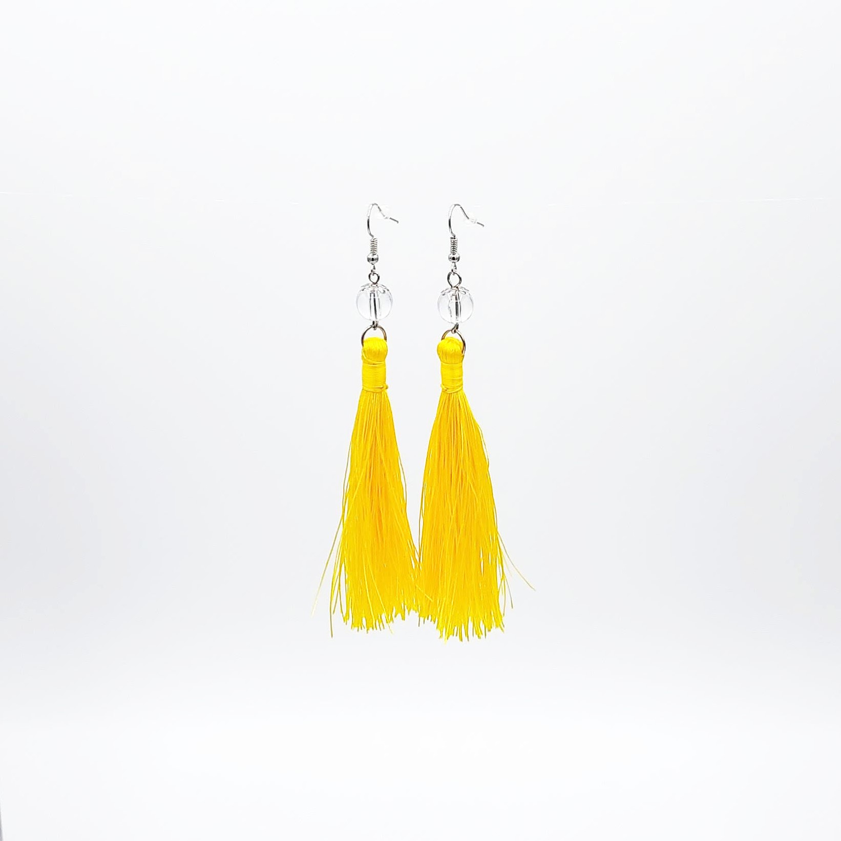 Boucles d'oreilles vermicelles court jaune
