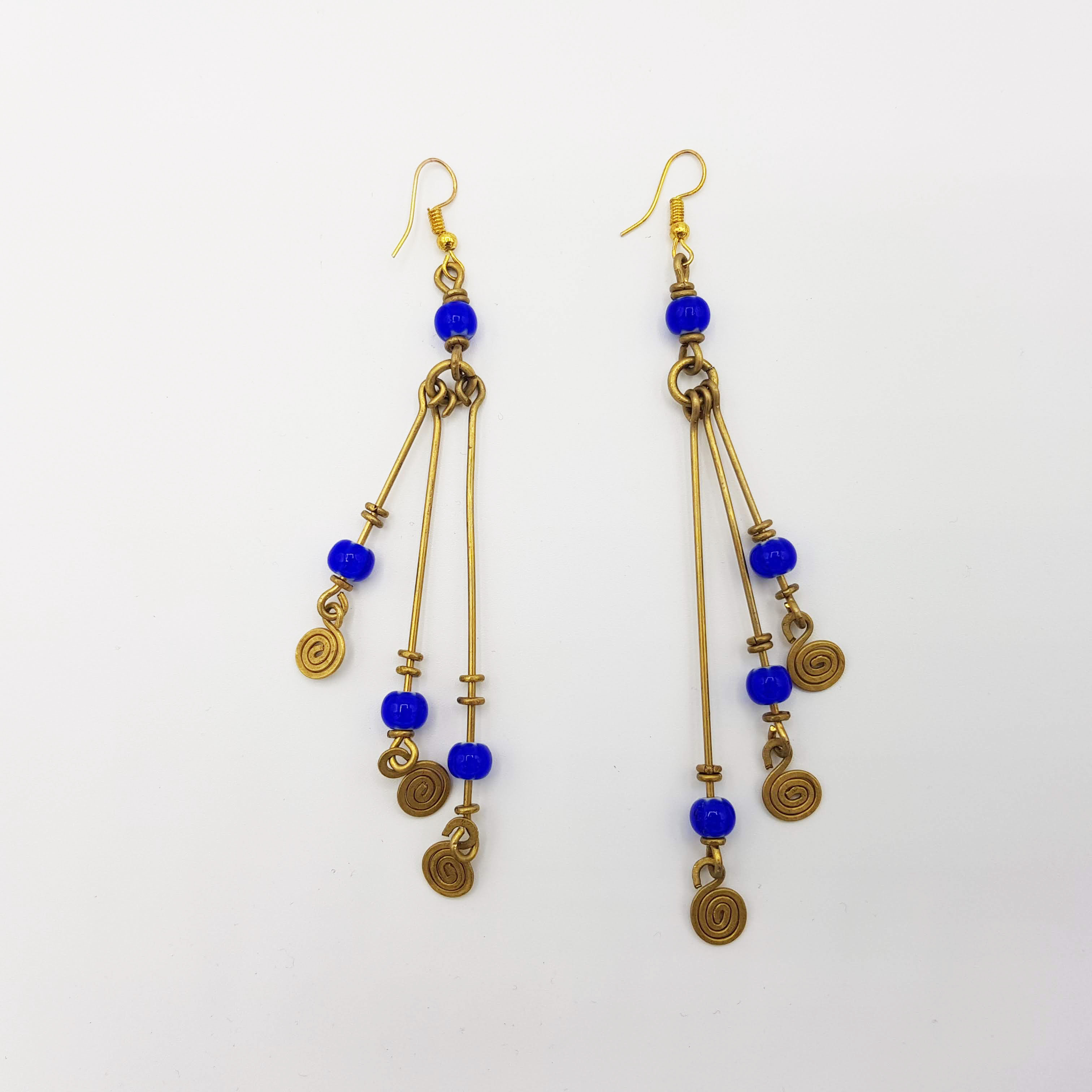 Boucles d'oreilles microbilles bleu