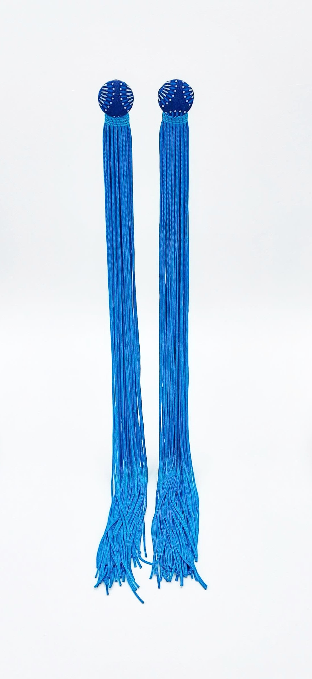 Paire de boucles d'oreilles à franges rouges