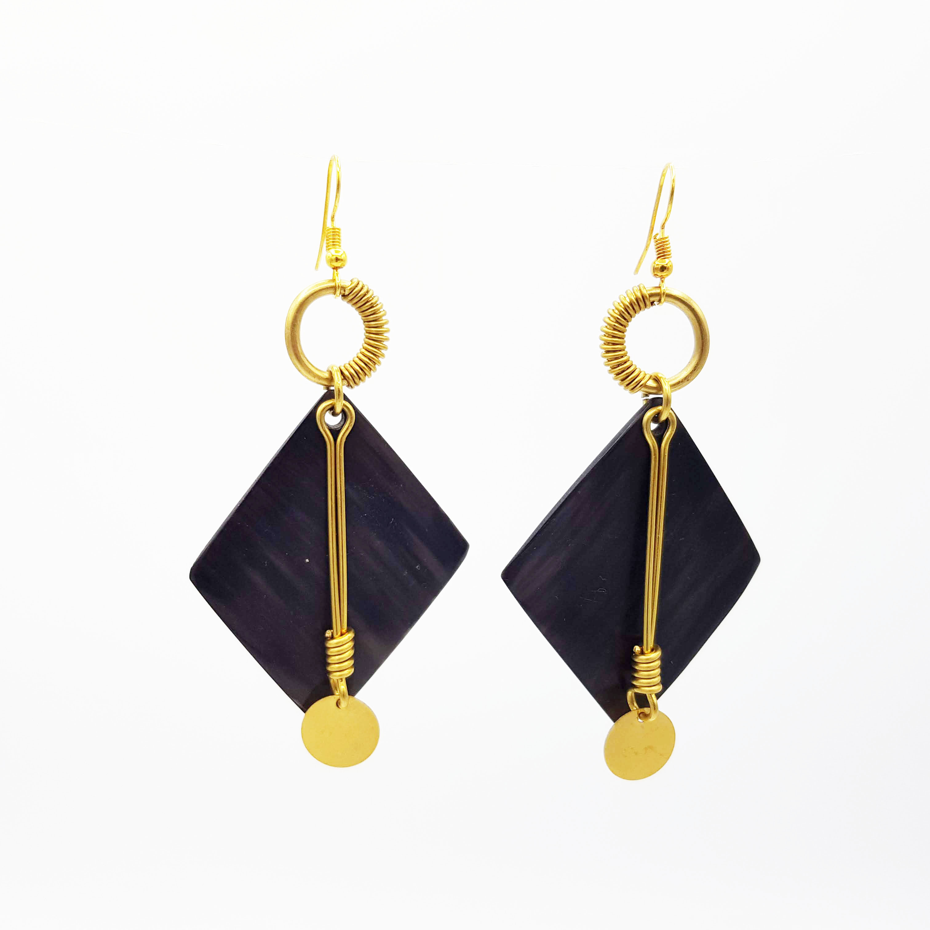 Boucles d'oreilles en bois et métal