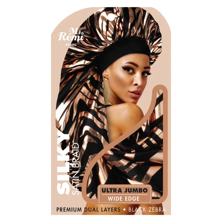 Ms Remi Silky Satin Braid Ultra Jumbo Wide Edge Black Maze