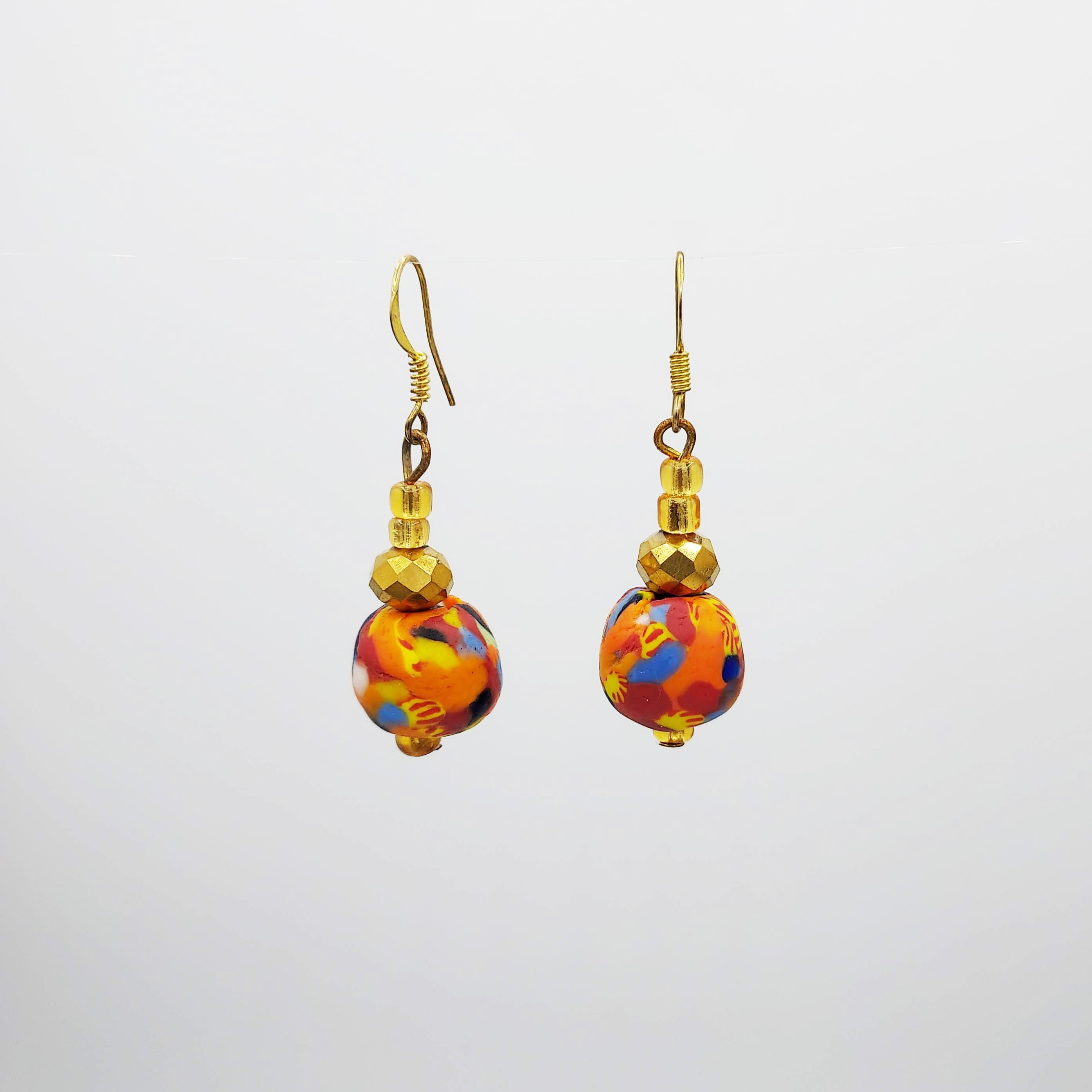 Boucles d'oreilles en verre coloré