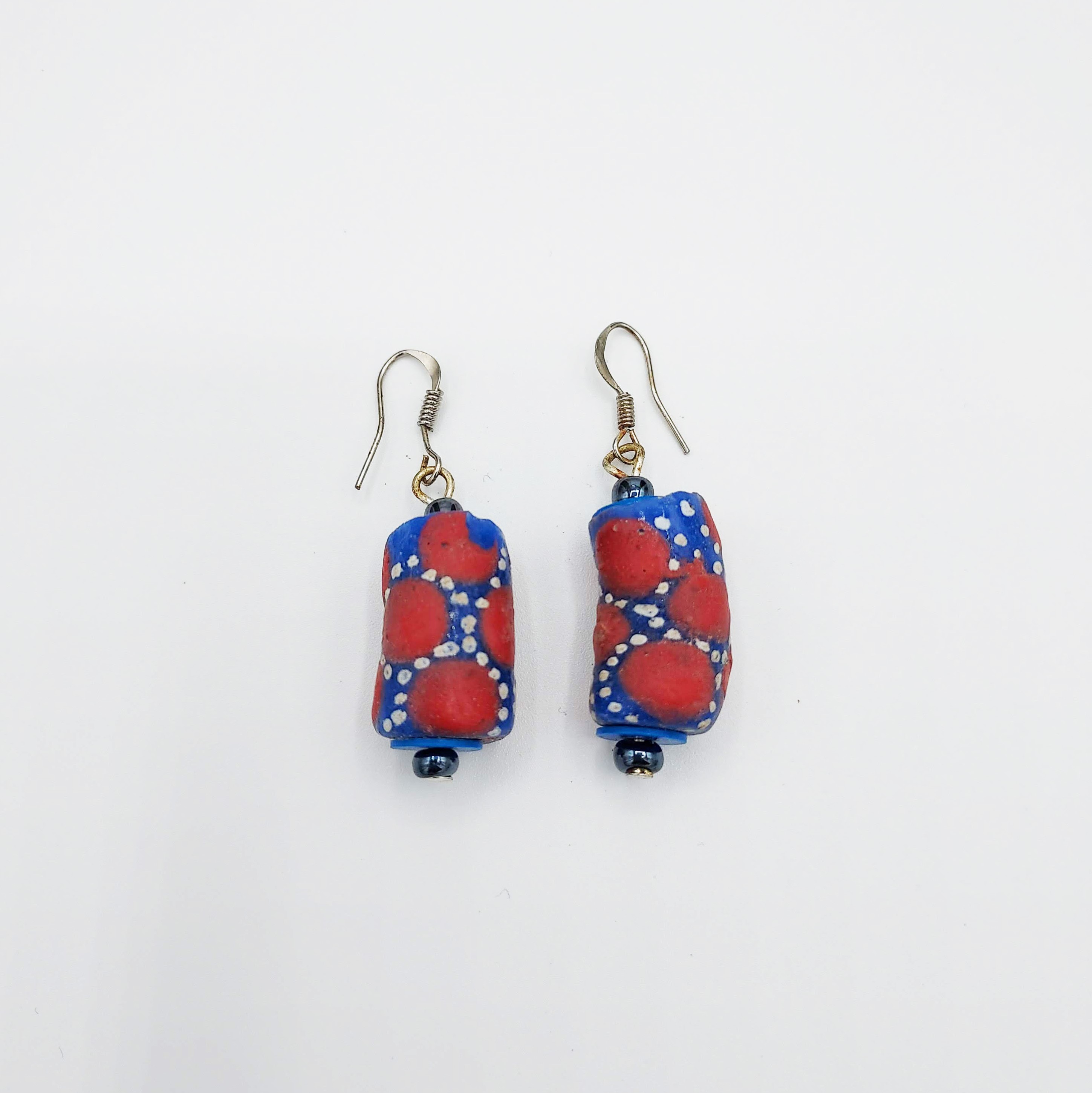 Boucles d'oreilles rouge et bleu