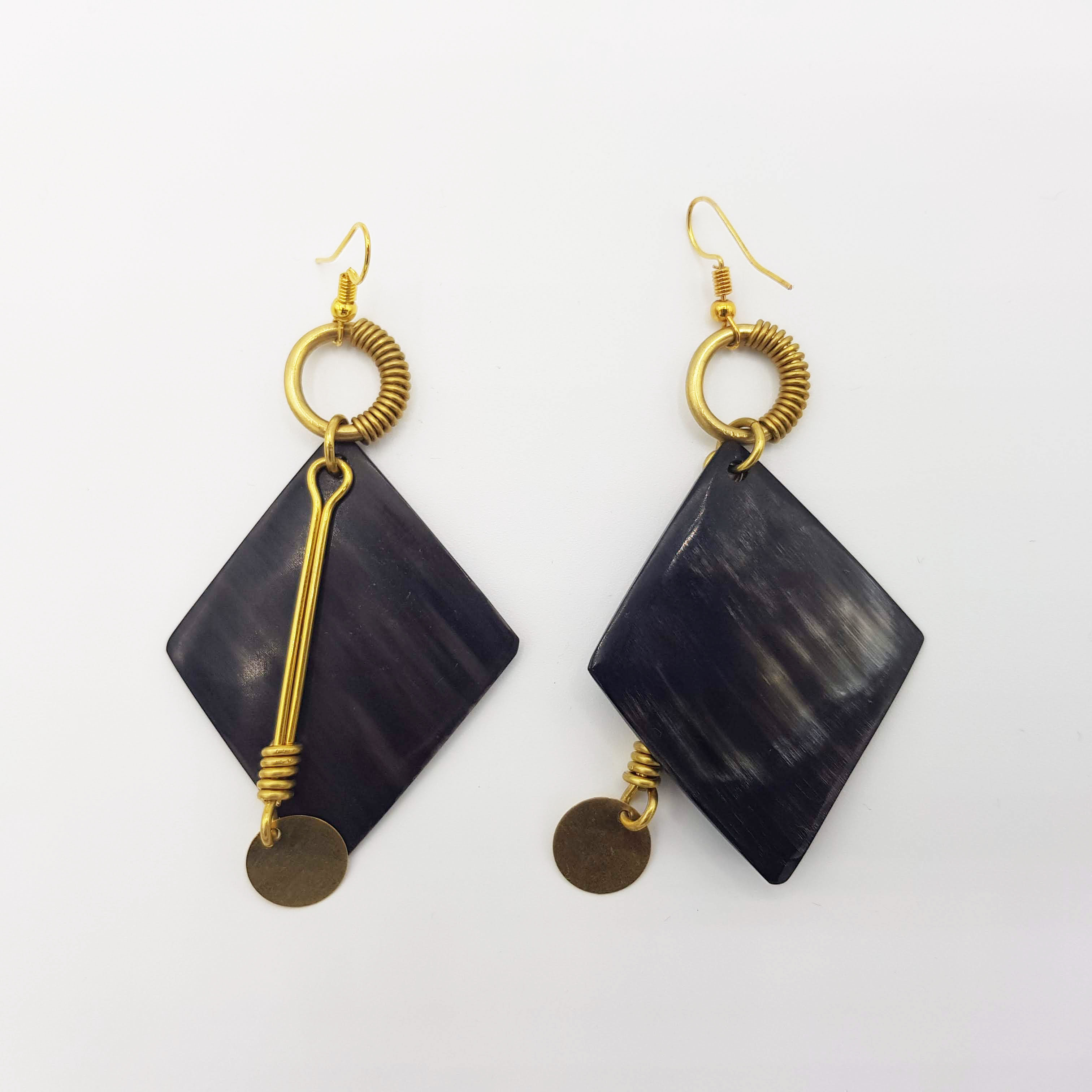 Boucles d'oreilles en bois et métal