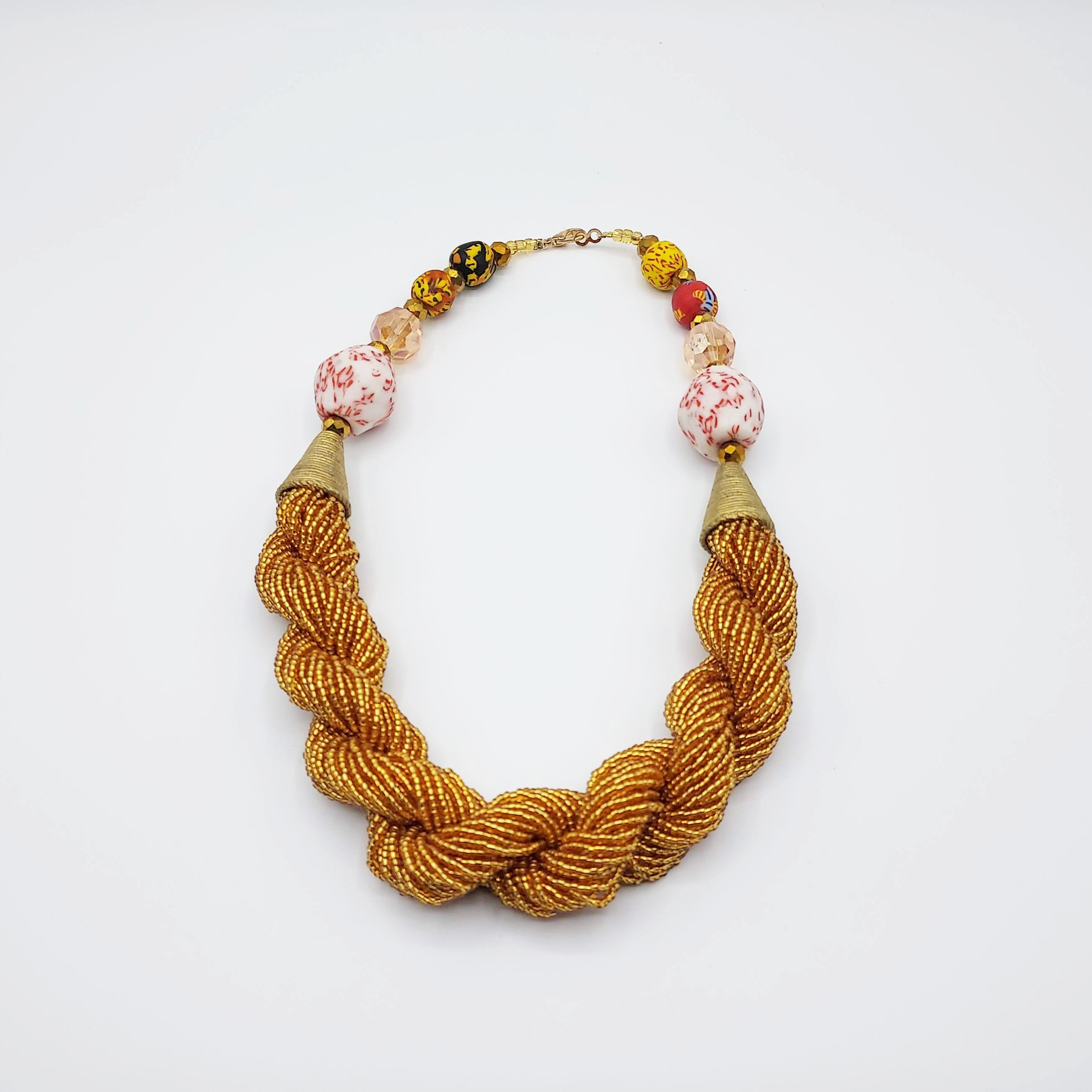 Collier tressé doré