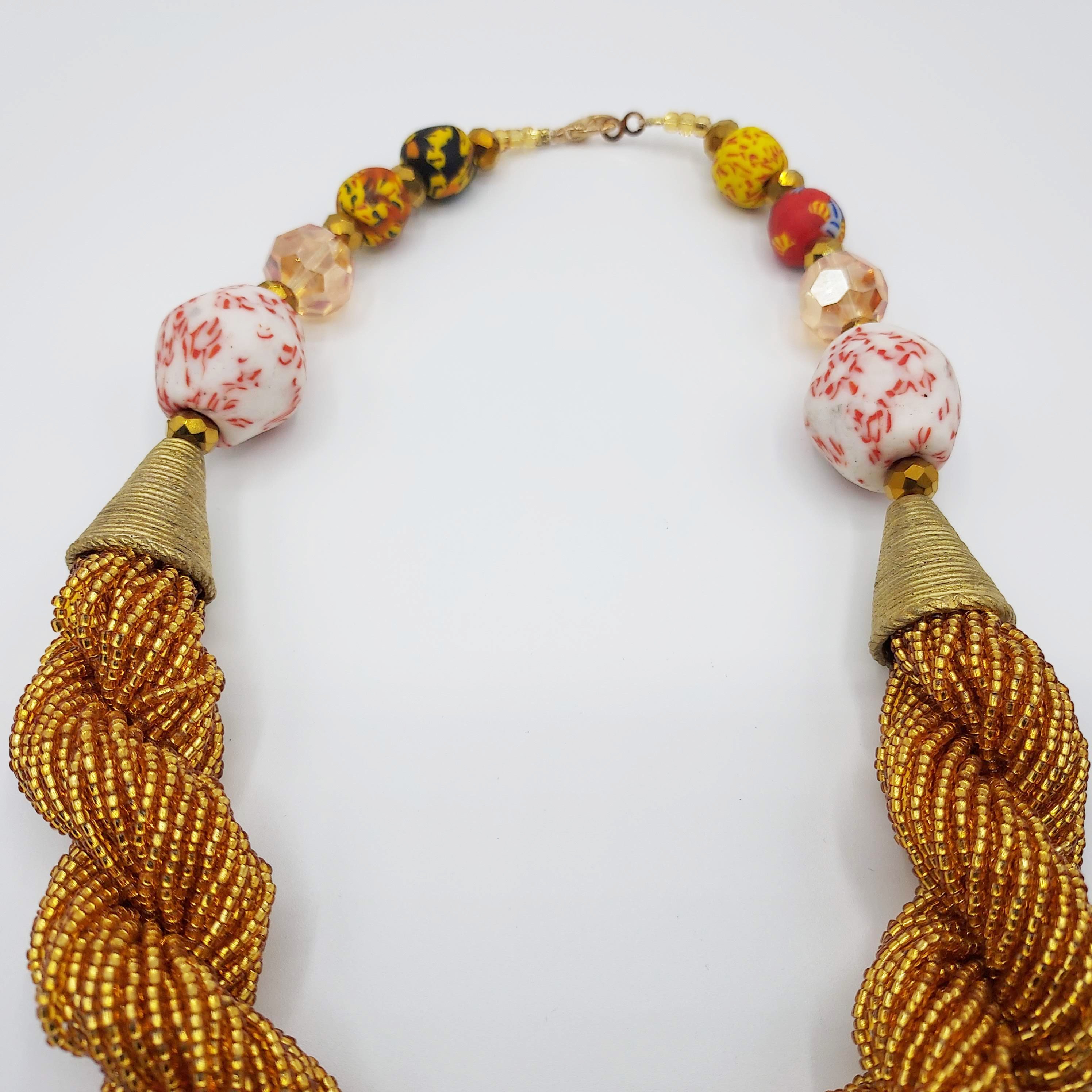 Collier tressé doré