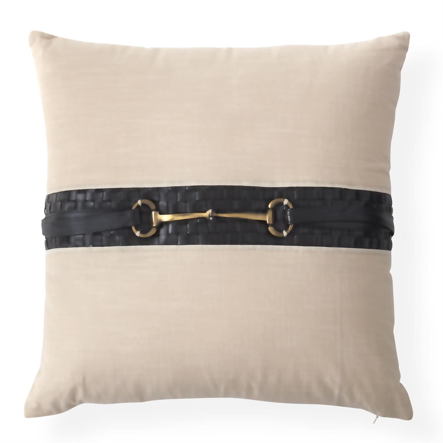 Cotton & Leather Bit Pillow