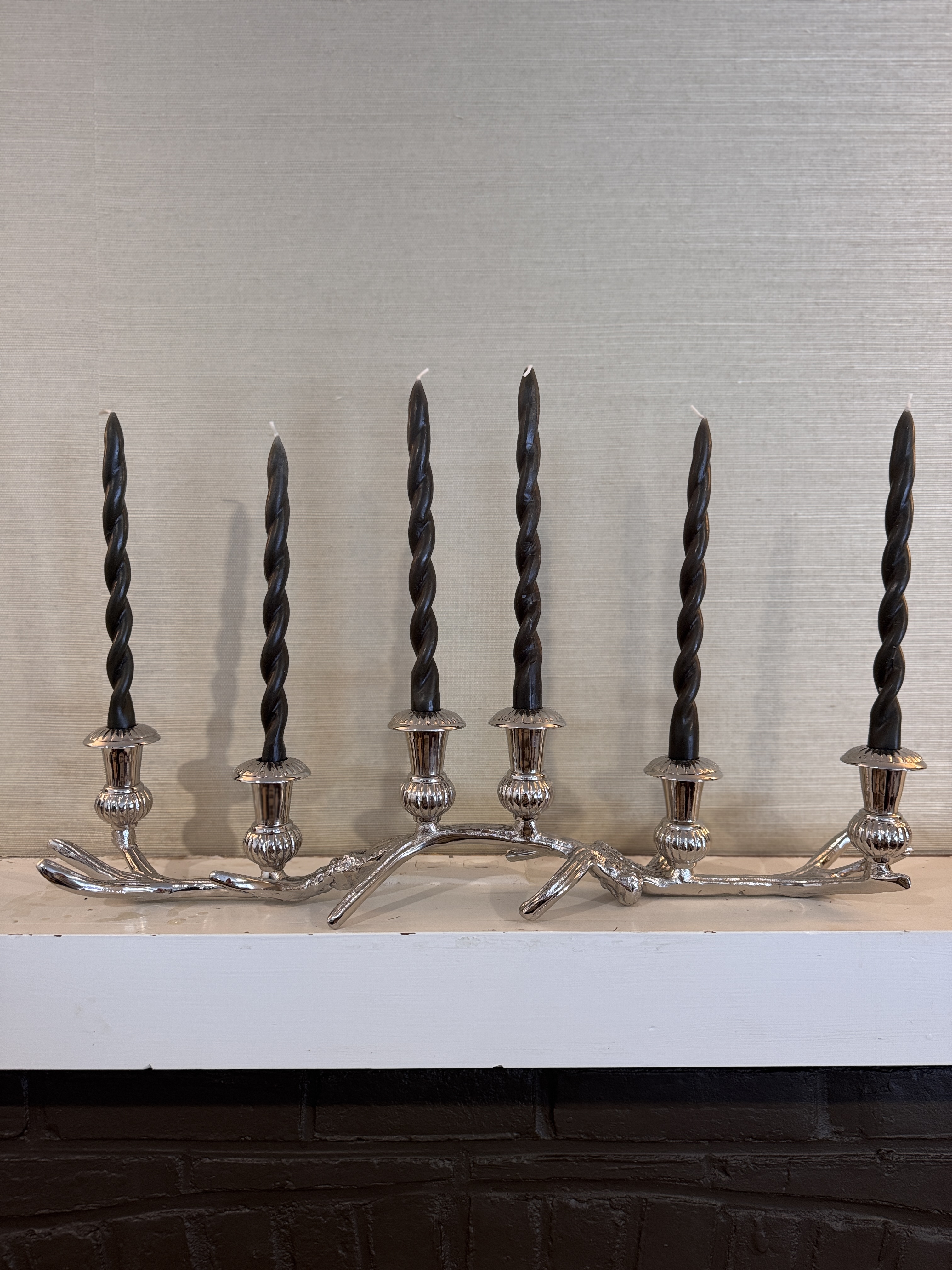 Silver Antler Candleholder