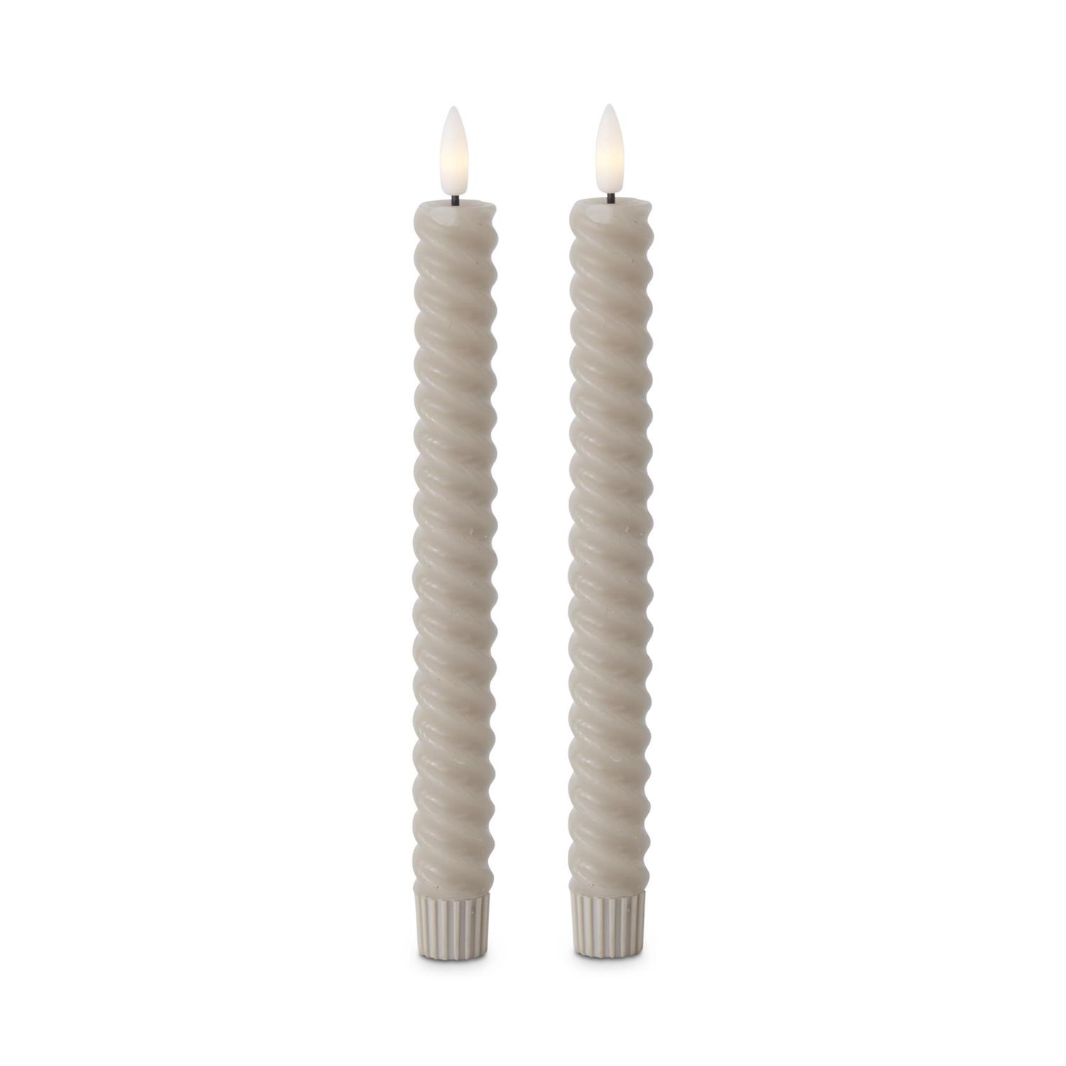 Taupe Spiral Tapers Candles