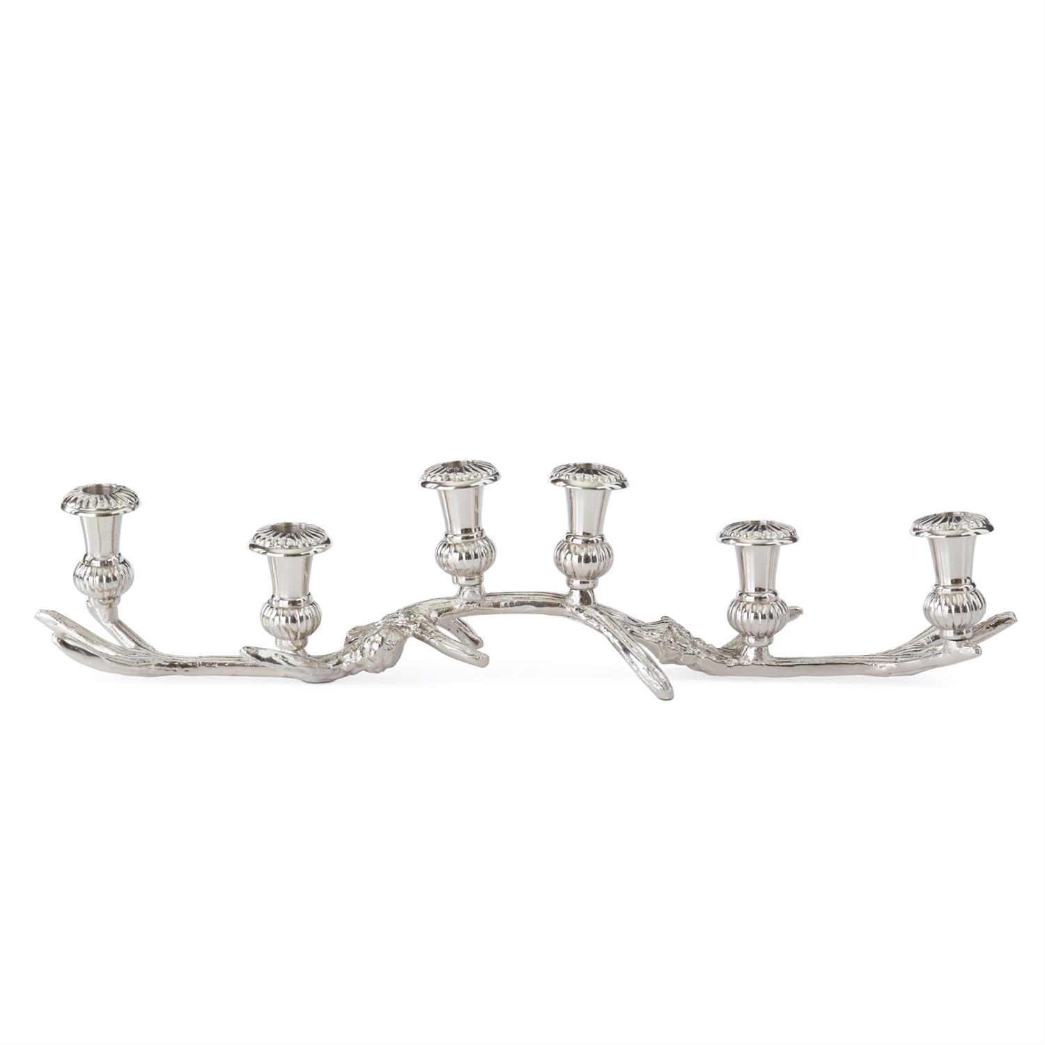 Silver Antler Candleholder
