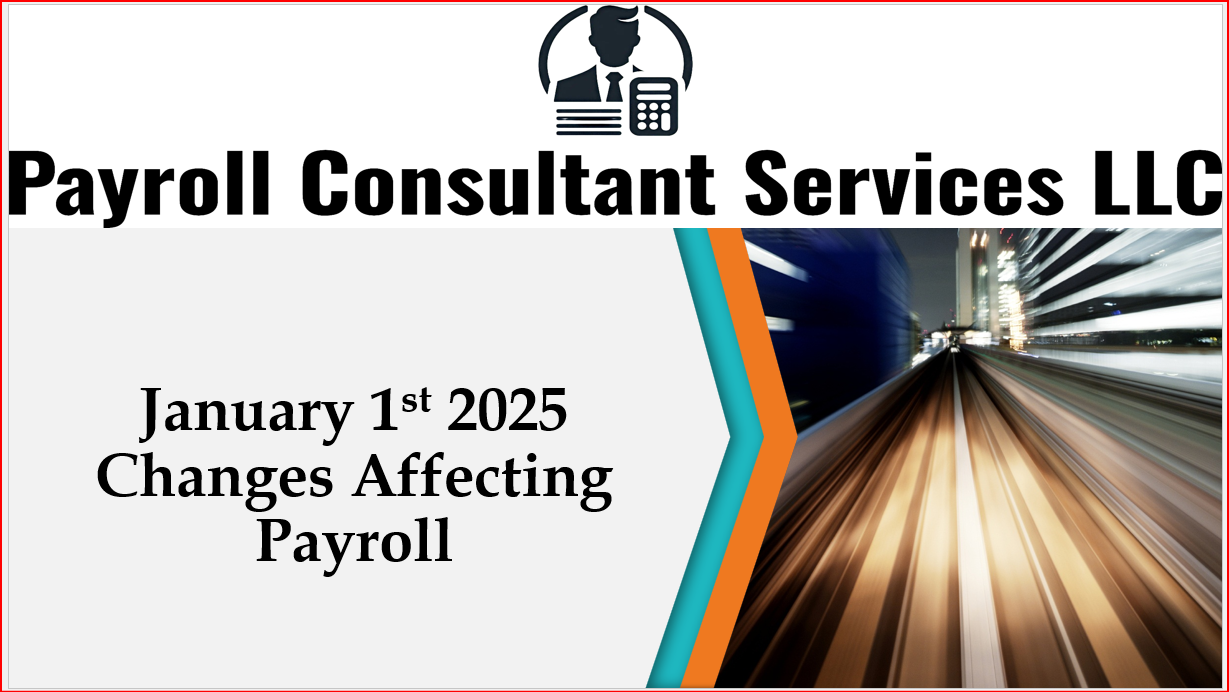Changes impacting payroll effective January 1st, 2025. Power Point Class.