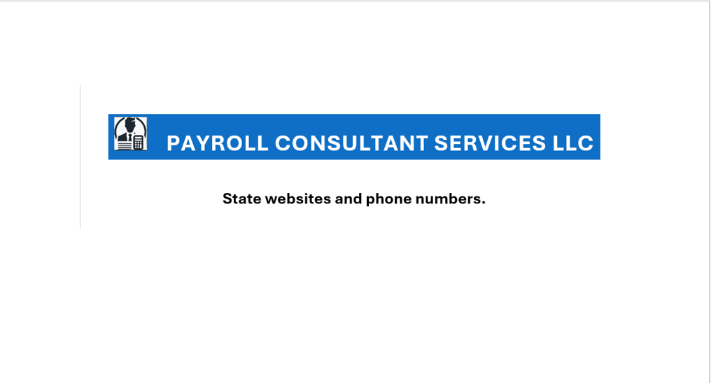 State websites and phone numbers