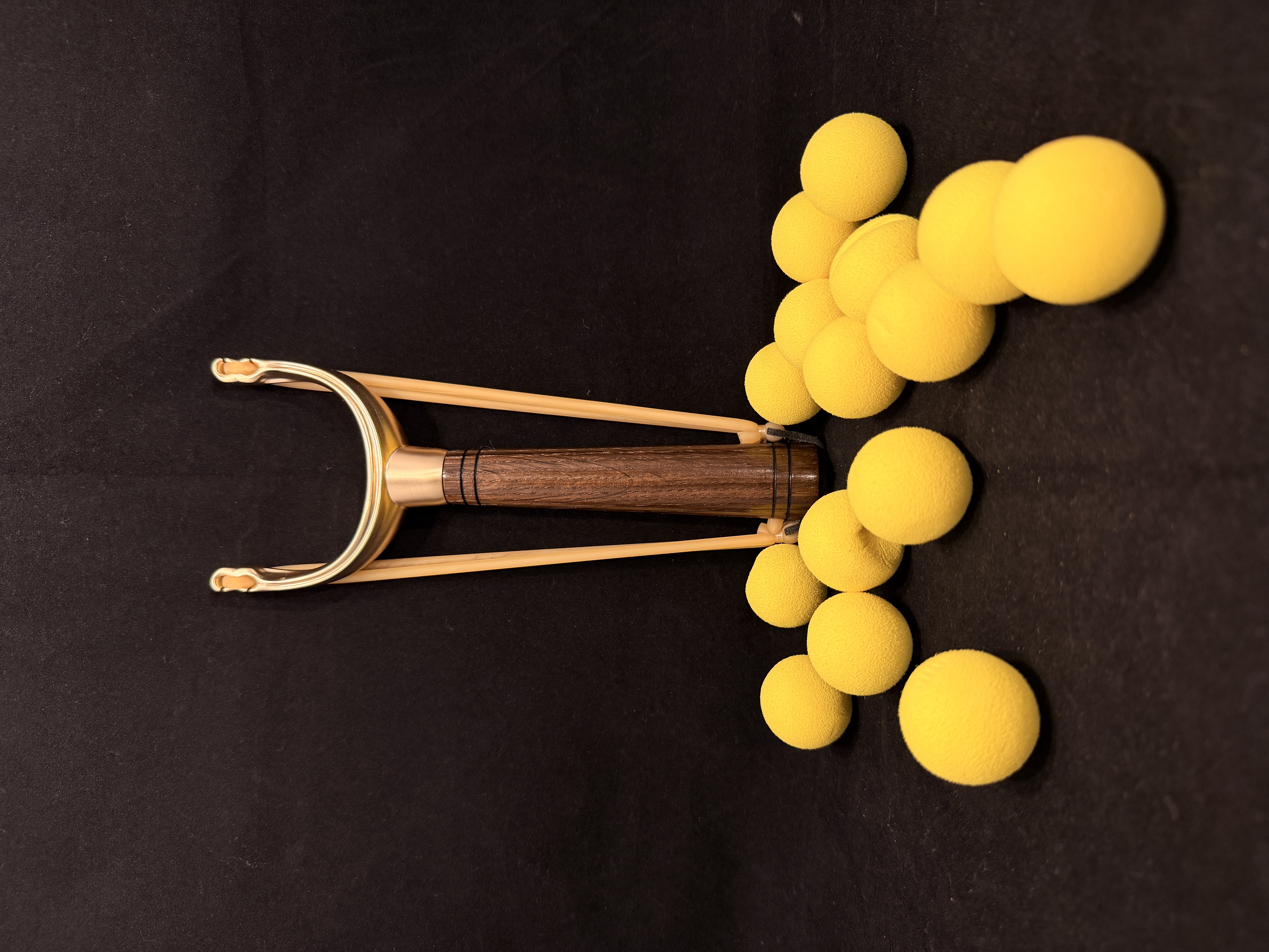 Quarter Sawn Black Walnut and Brass Slingshot