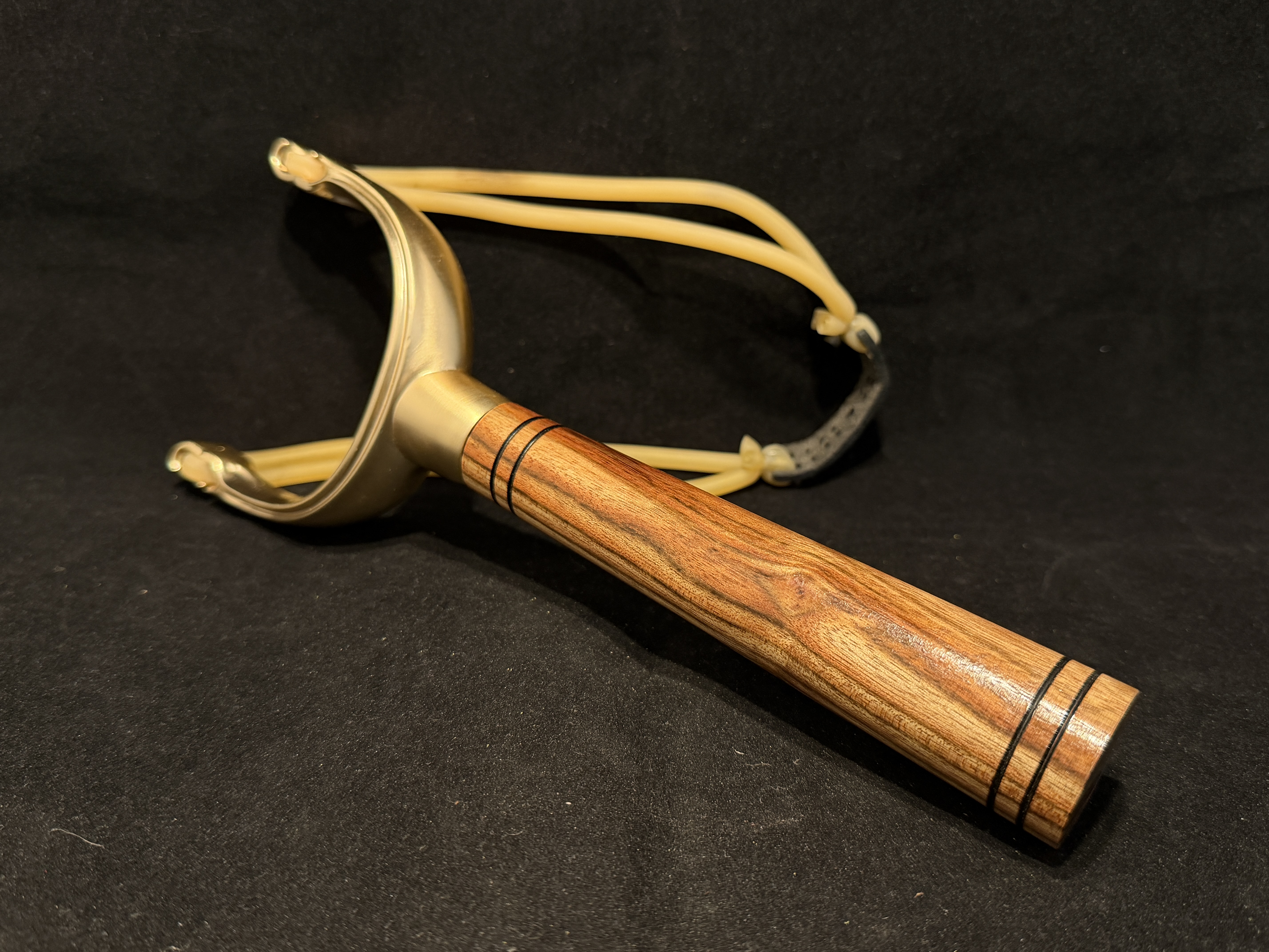 Caribbean Rosewood and Brass Slingshot