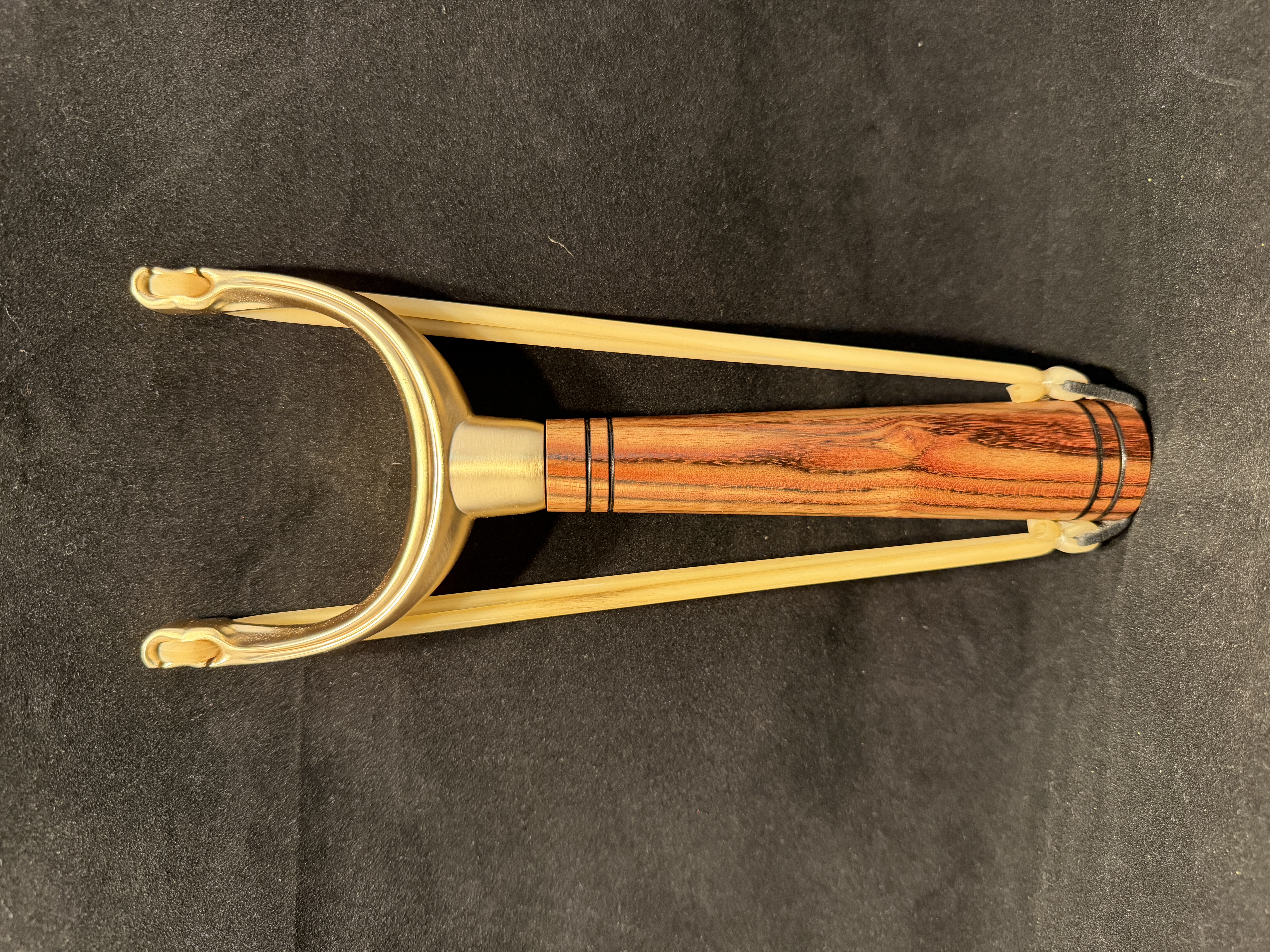 Caribbean Rosewood and Brass Slingshot