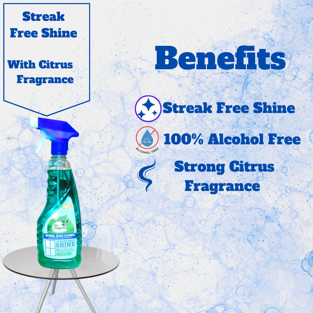Natural Glass Cleaner 500 ml, Natural Glass and Surface Cleaner Liquid Spray