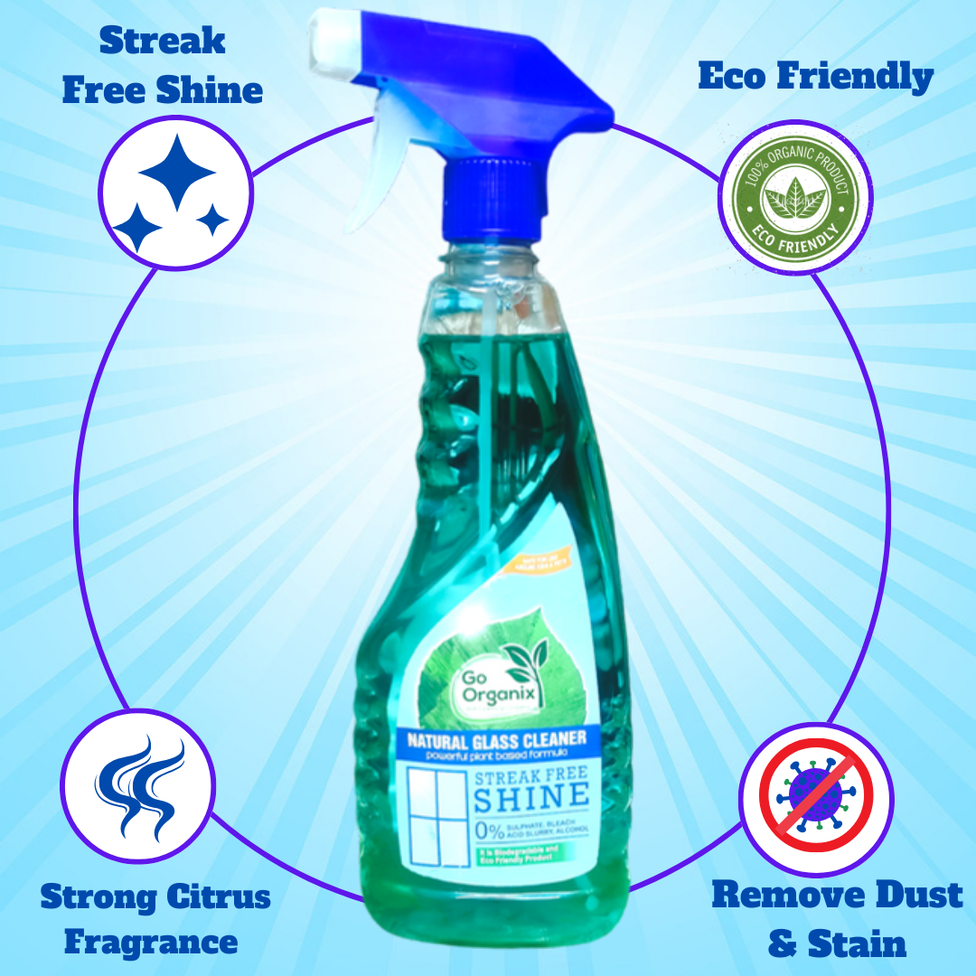 Natural Glass Cleaner 500 ml, Natural Glass and Surface Cleaner Liquid Spray