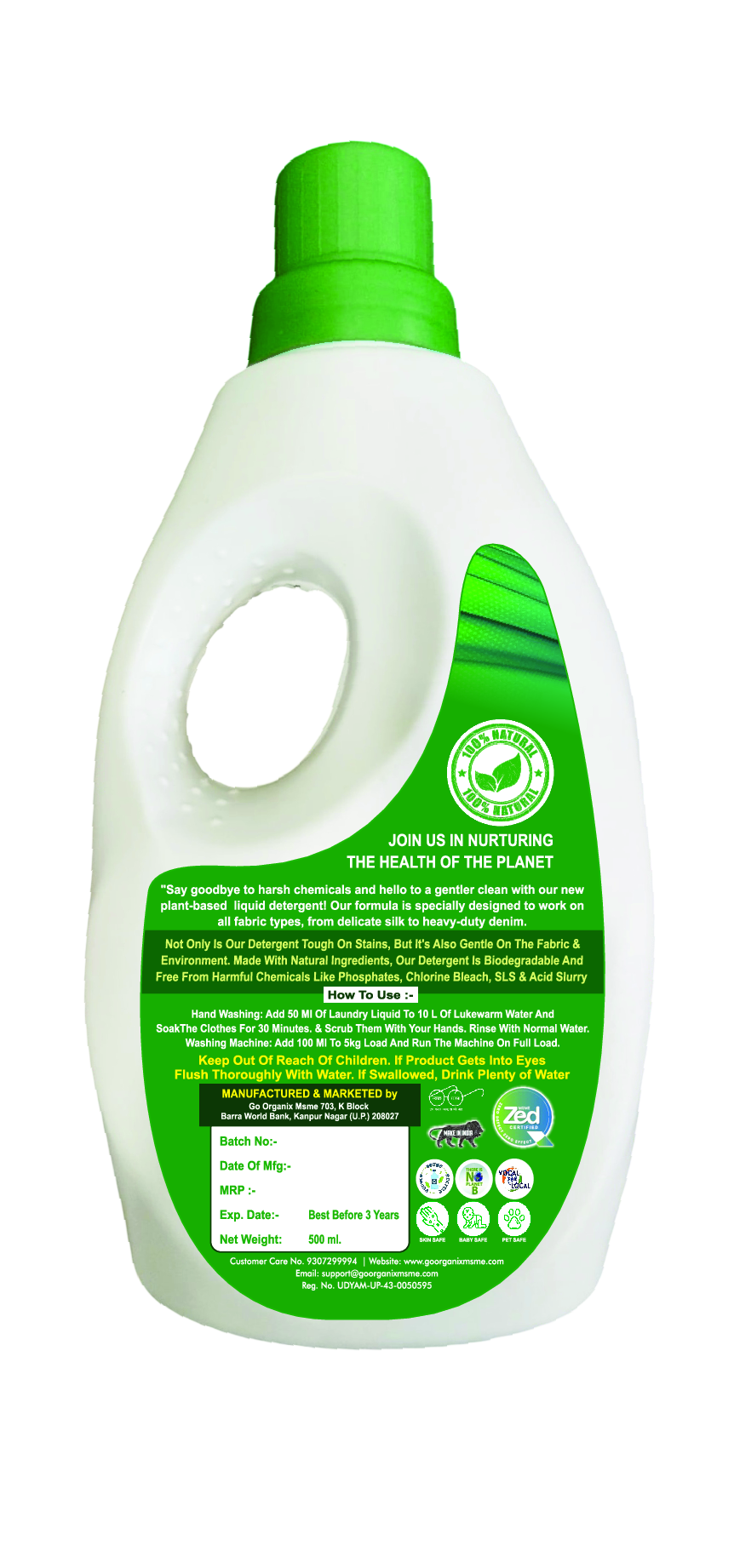 Go Organix – Natural Fabric Wash with Lavender Freshness 500ml pack of 2