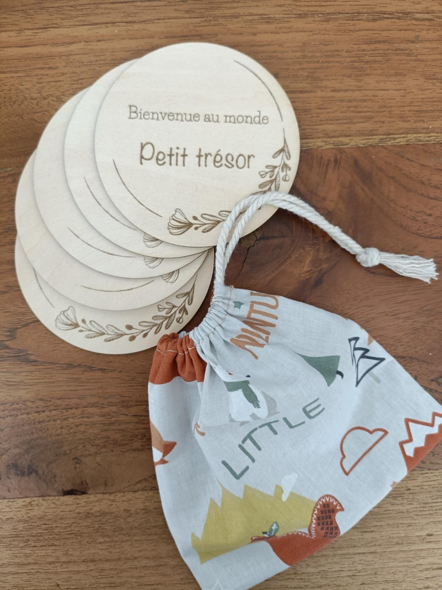 Cartes-étape "Couronne et feuilles"