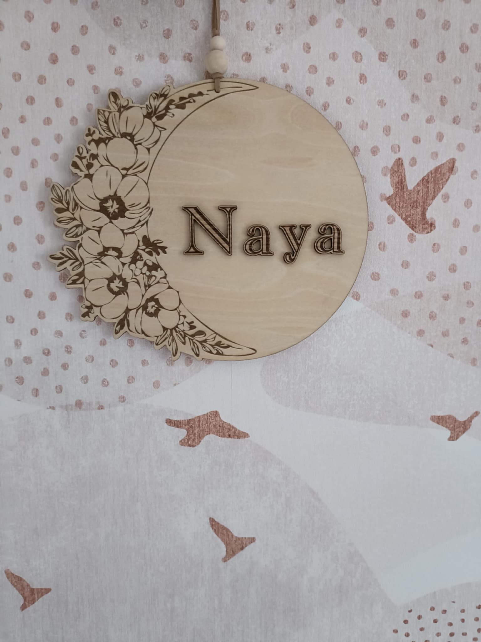 Pancarte Lune de fleurs 