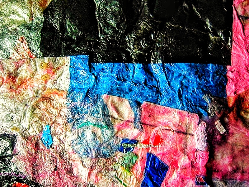 Recycled plastic pink collage texture photo stock ,Recycle plastic collage image,Abstract pink image,Recycle plastic motif,Abstract motif from plastic,Recycle plastic color and texture collage 