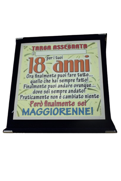 Plaque for 18th Birthday