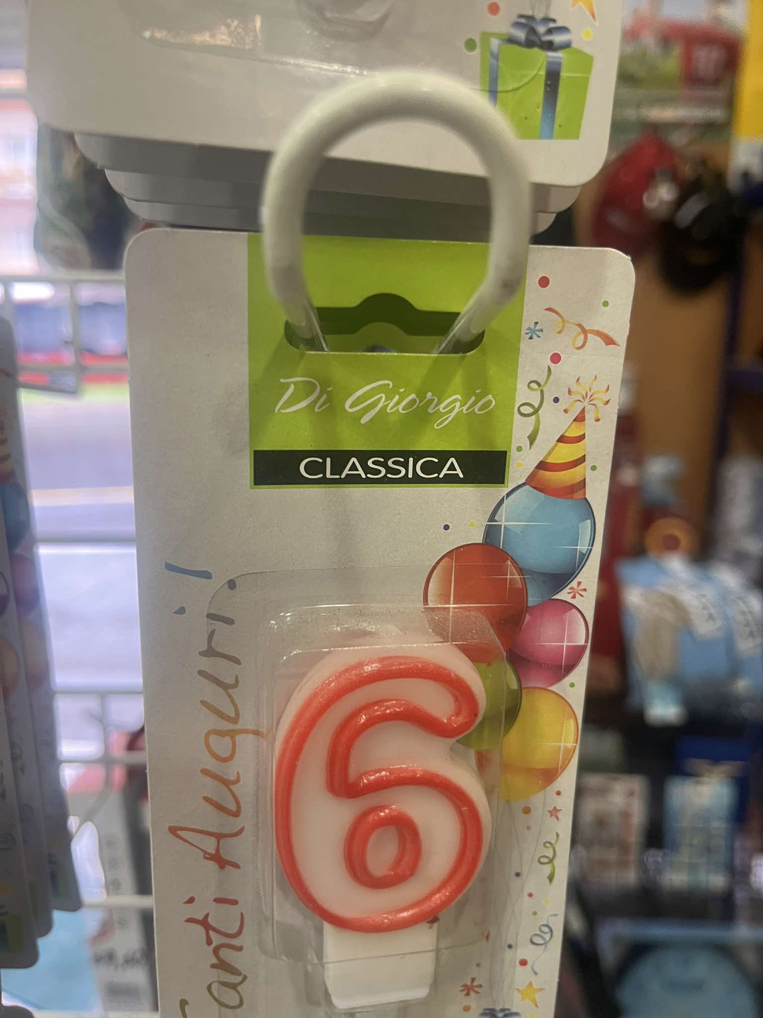 Number 6 Birthday Candle