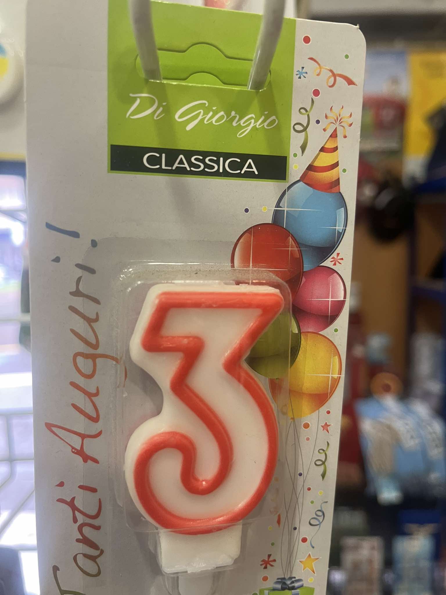 Number 3 Birthday Candle