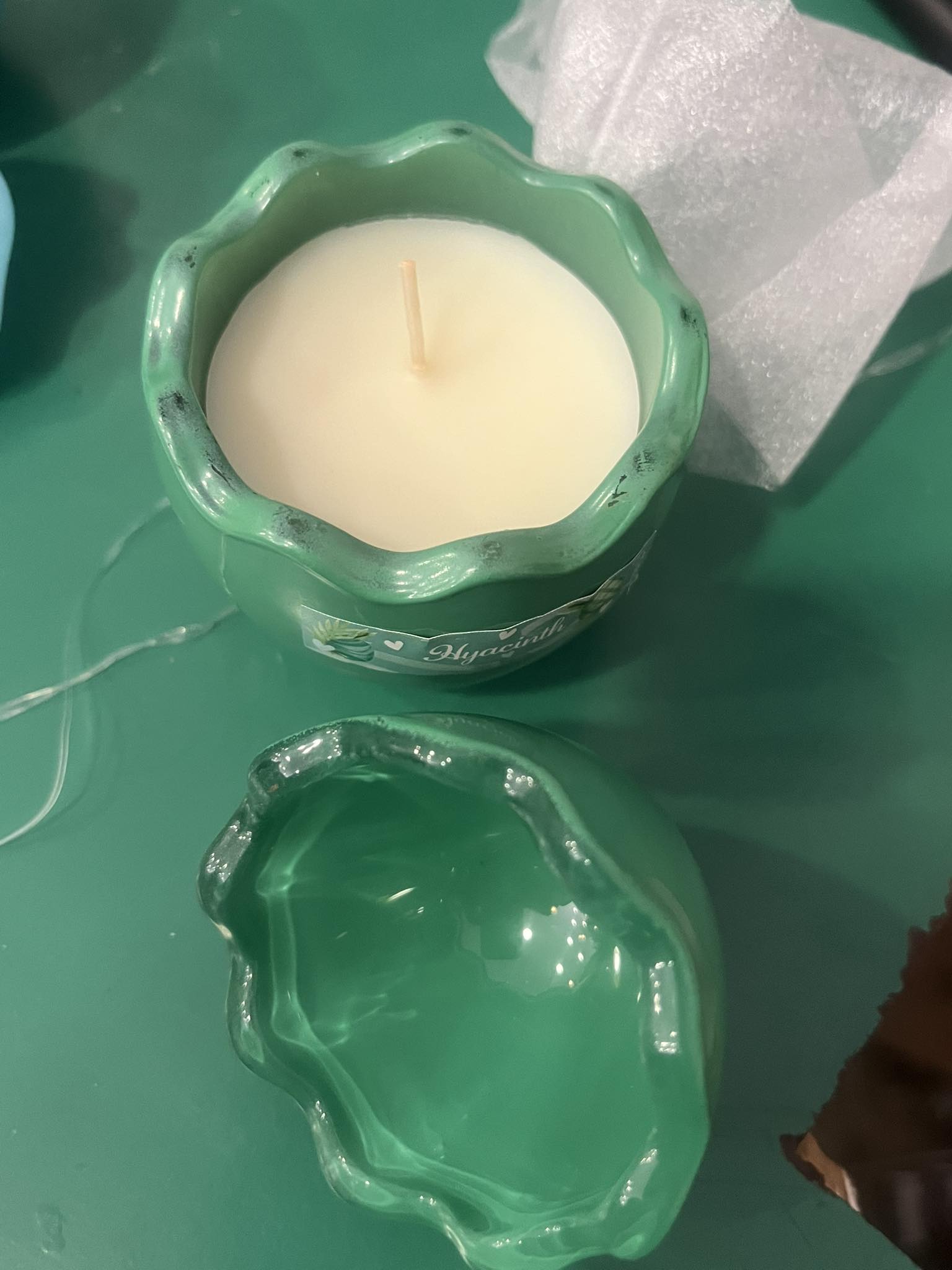 Ceramic Candle Holder with Candle