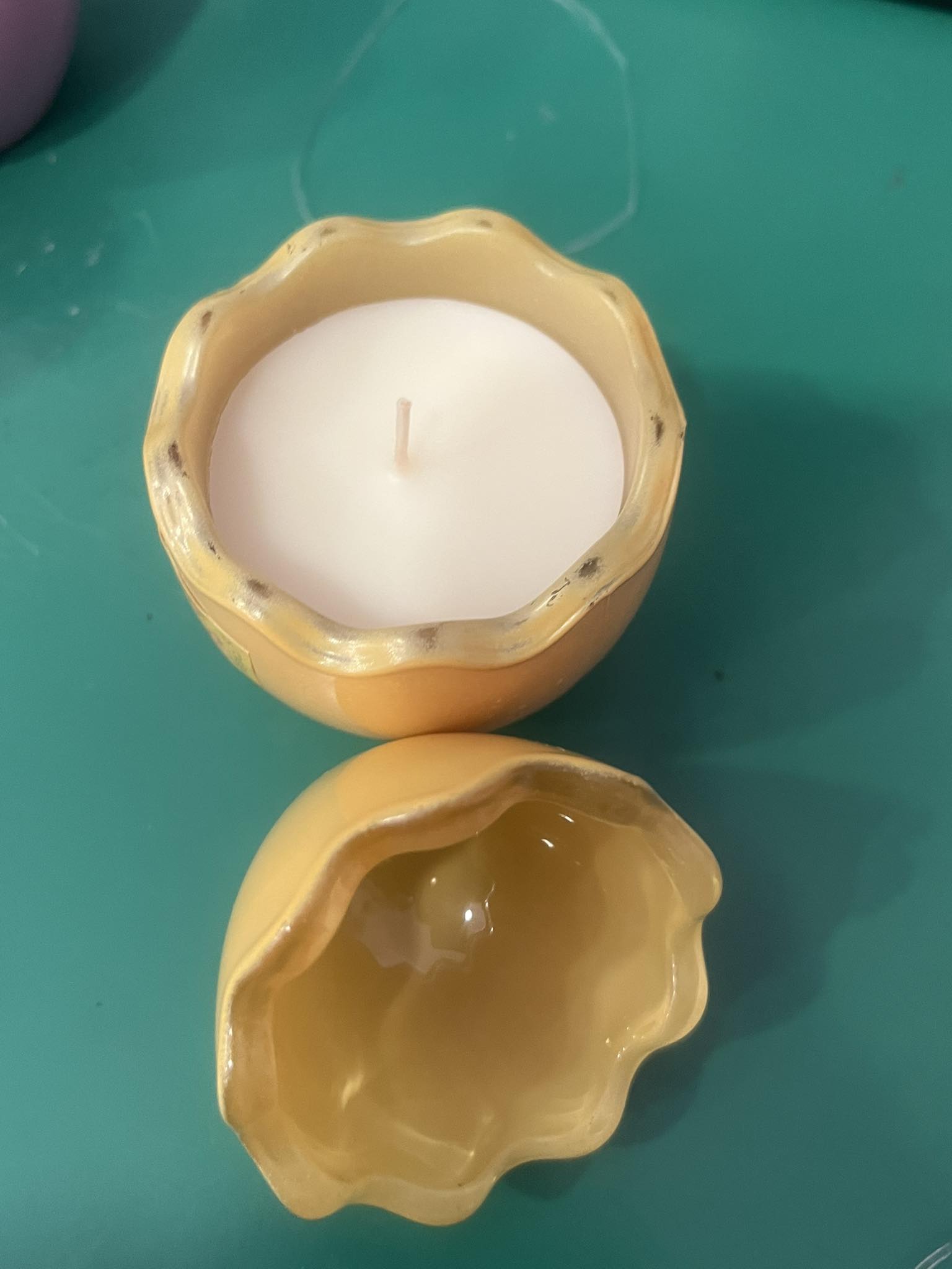 Ceramic Candle Holder with Candle