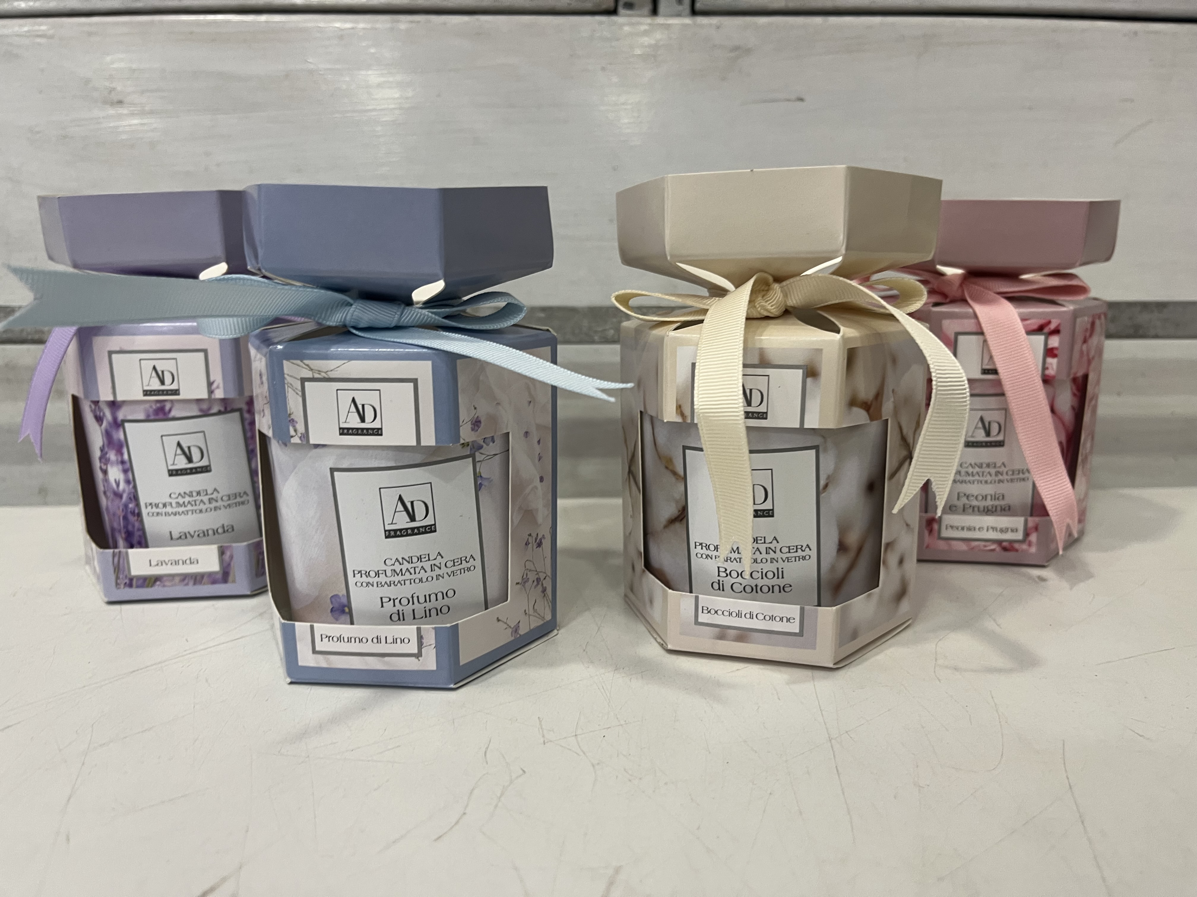 Hexagon-shaped scented candles