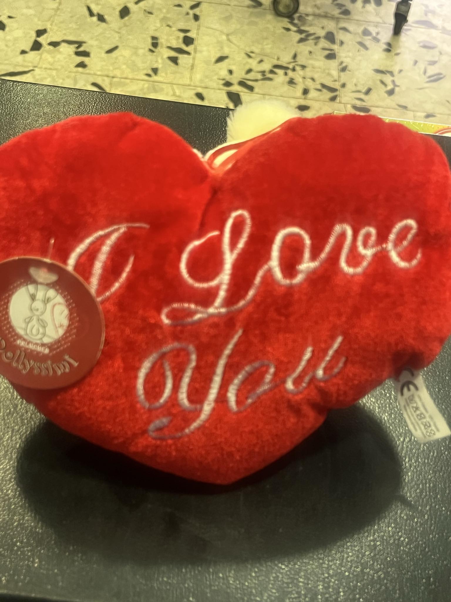 Cuscino a forma di cuore 'I Love You'