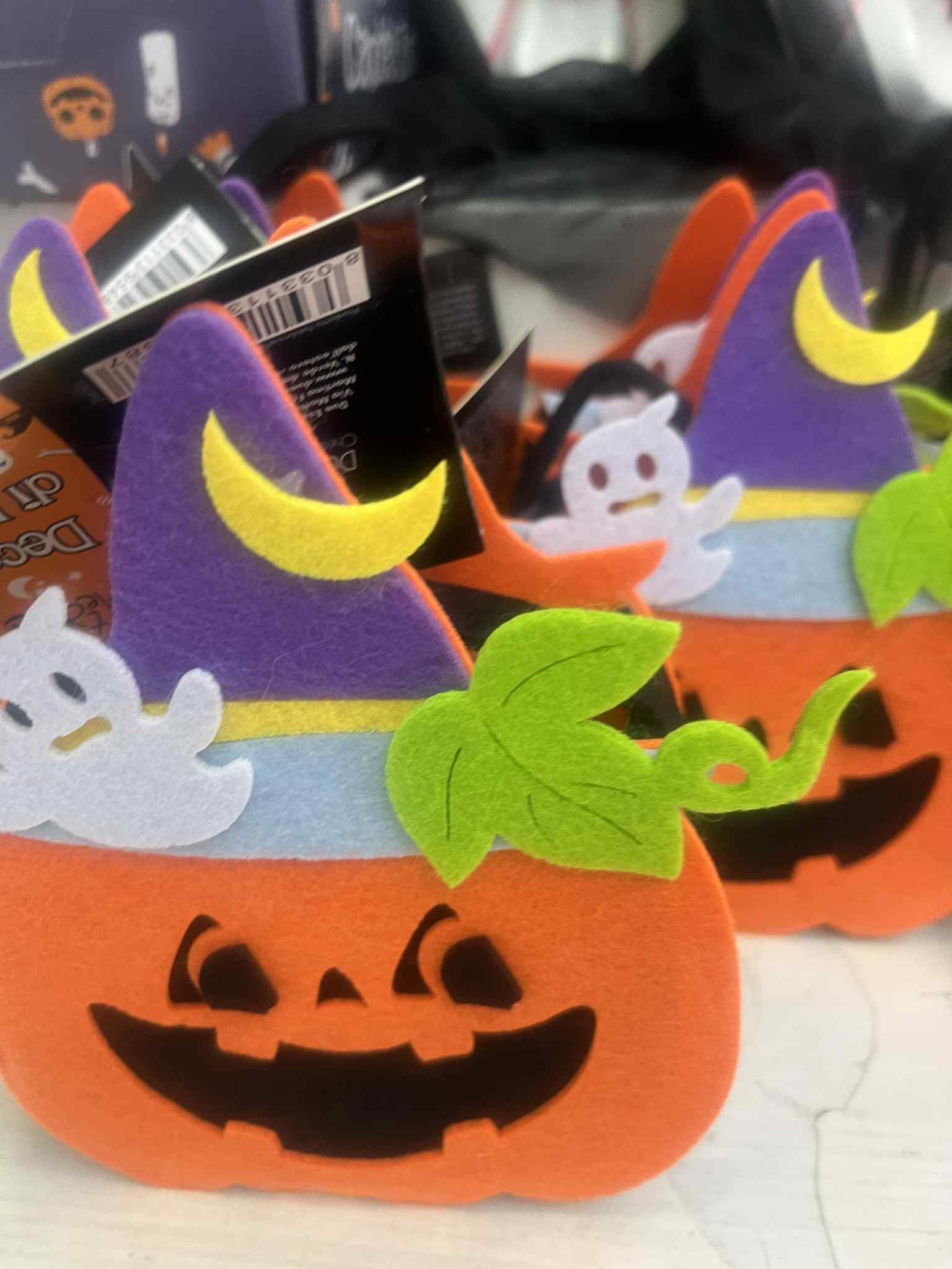 Halloween Pumpkin Felt Basket