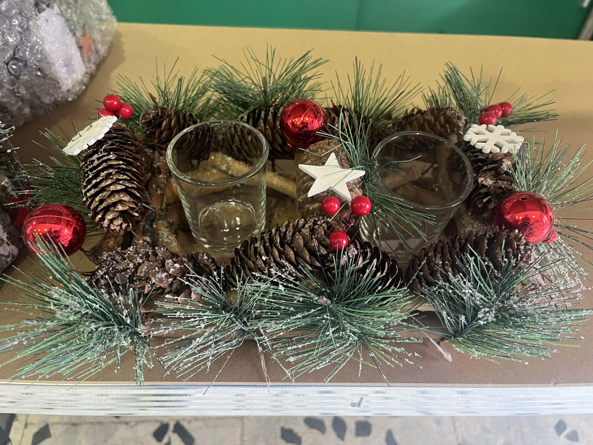 Holiday Pinecone Candle Holder