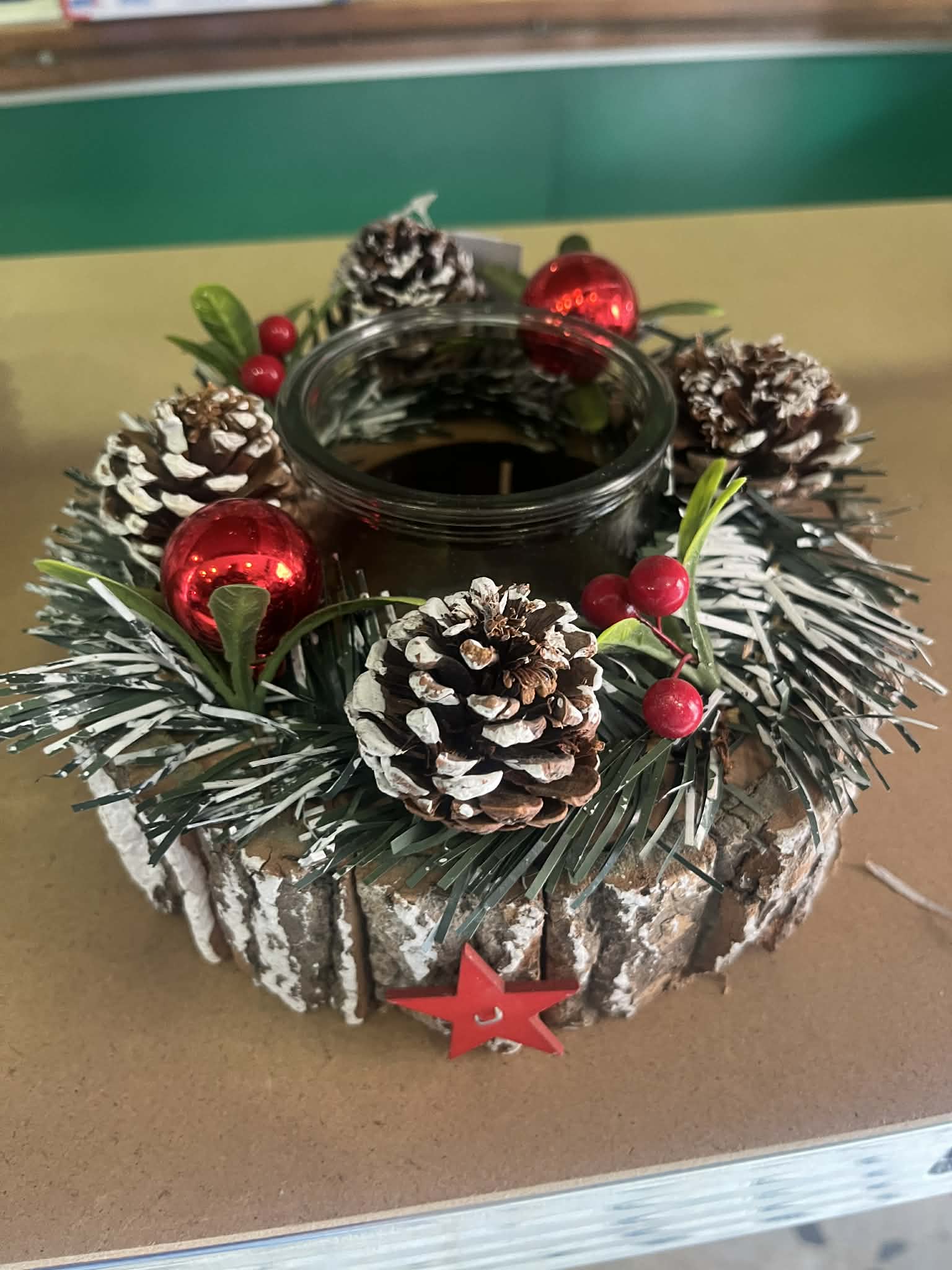 Holiday Pine Cone Candle Holder