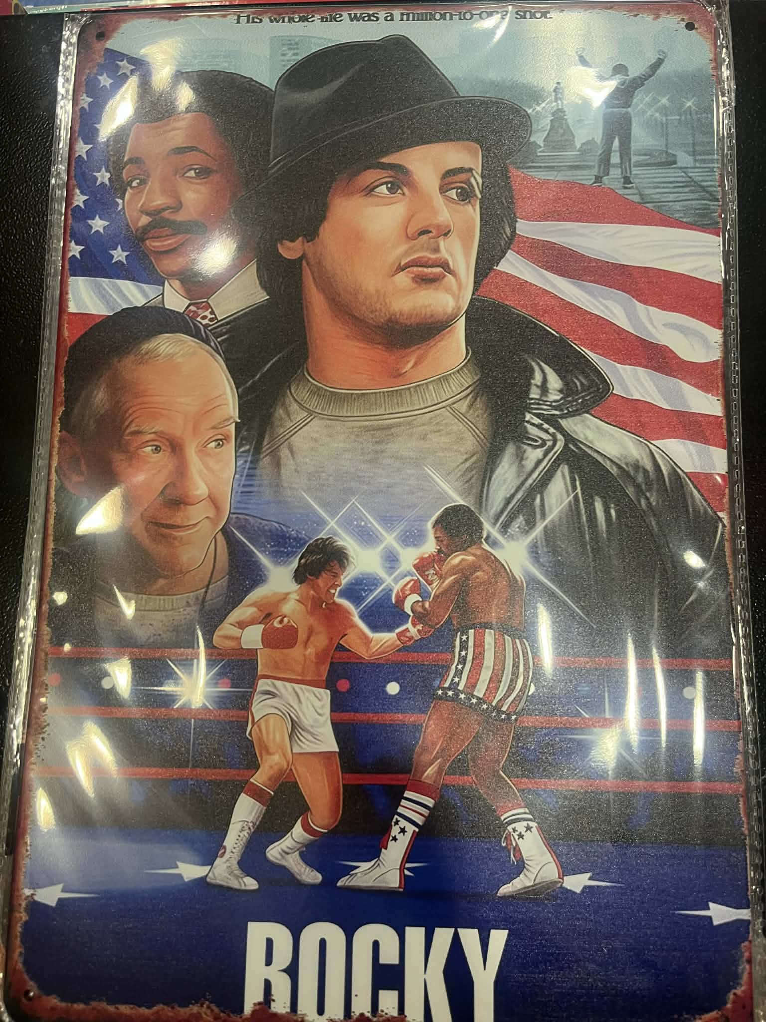 Rocky Movie Poster placca