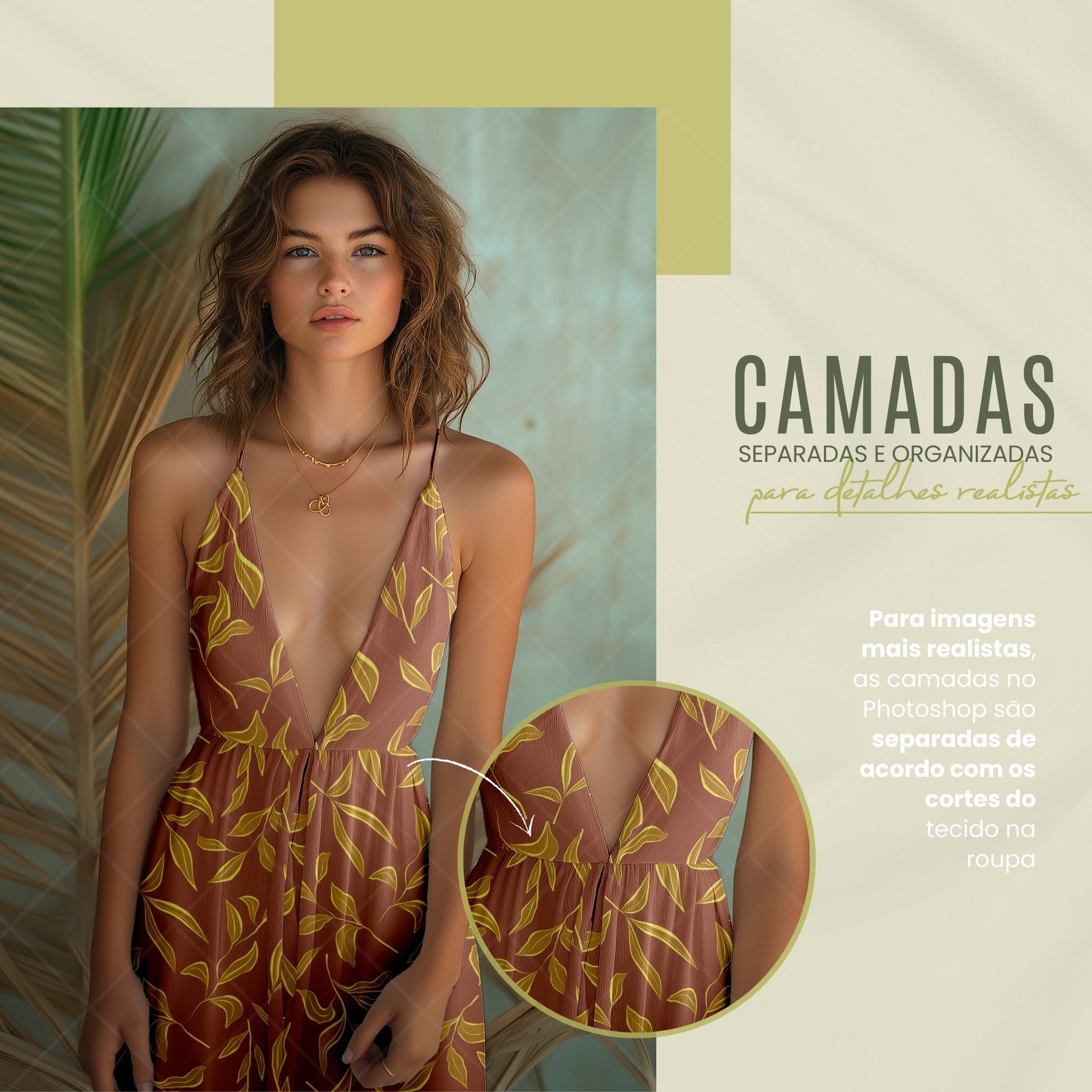 Mockup vestido tropical para estampas