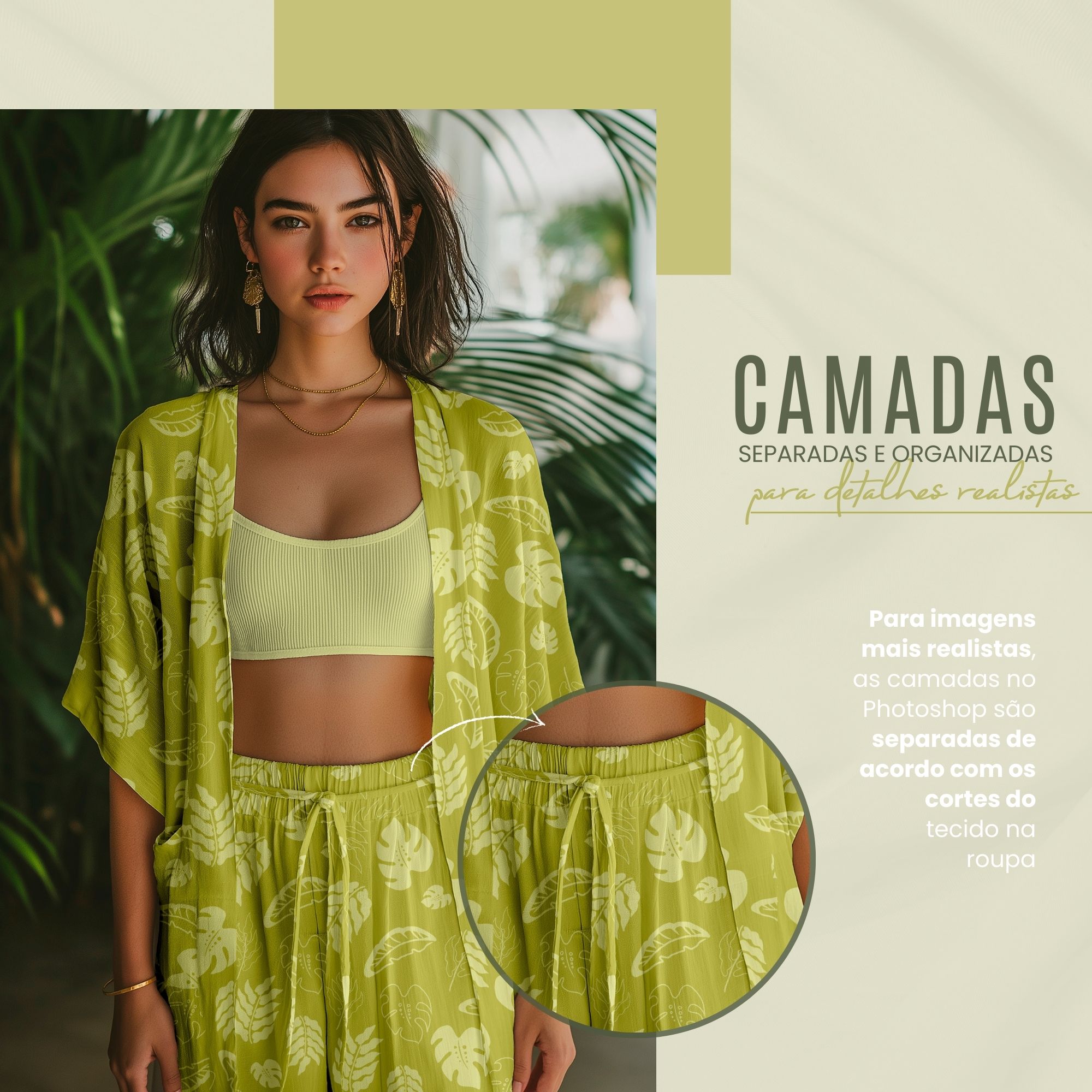 Mockup quimono tropical para estampas