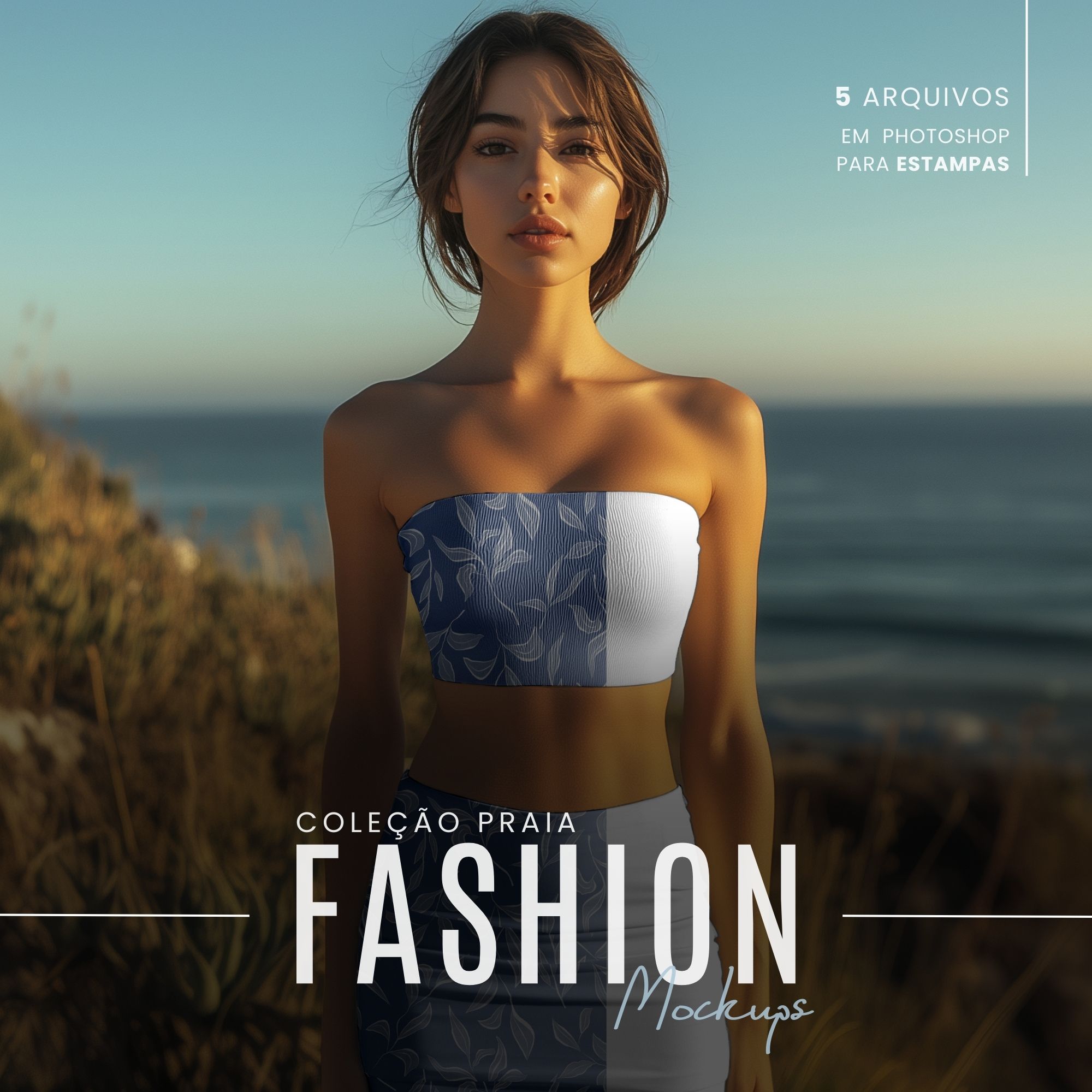 Pacote de mockups para estampas - Coleção Moda Praia