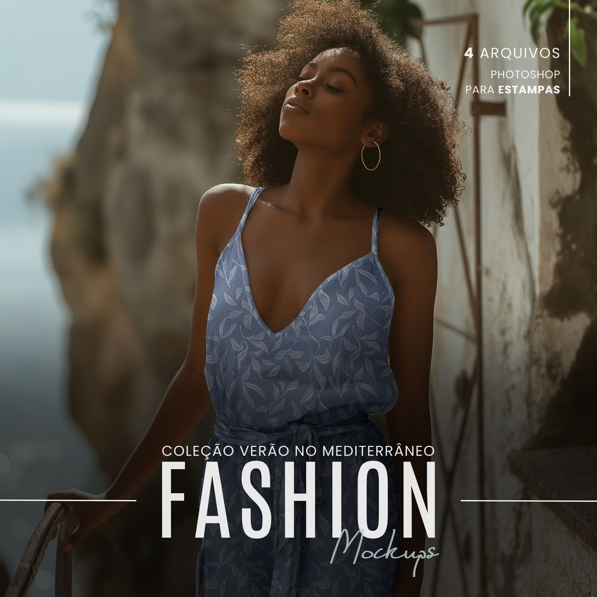 Pacote de mockups para estampas - Coleção Verão no Mediterrâneo