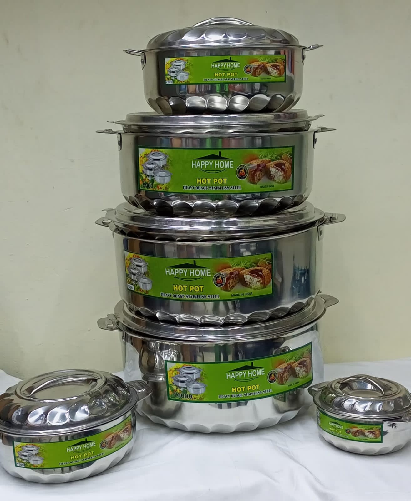 6pcs Stainless Steel Hot Pot Set