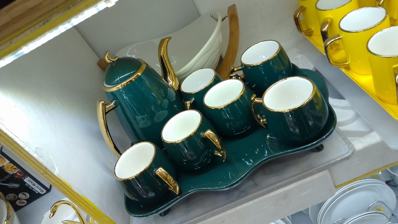 Green and Gold Tea Set
